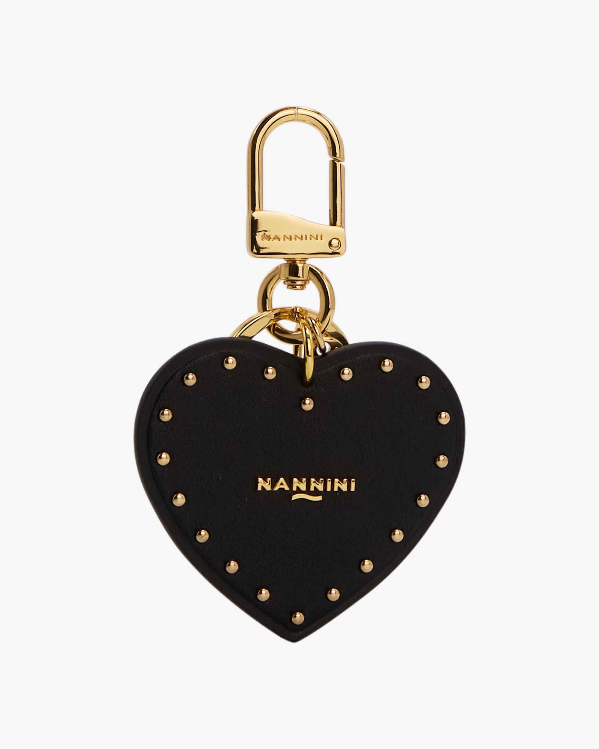 NANNINI Borsa a mano pelle martellata nera donna media