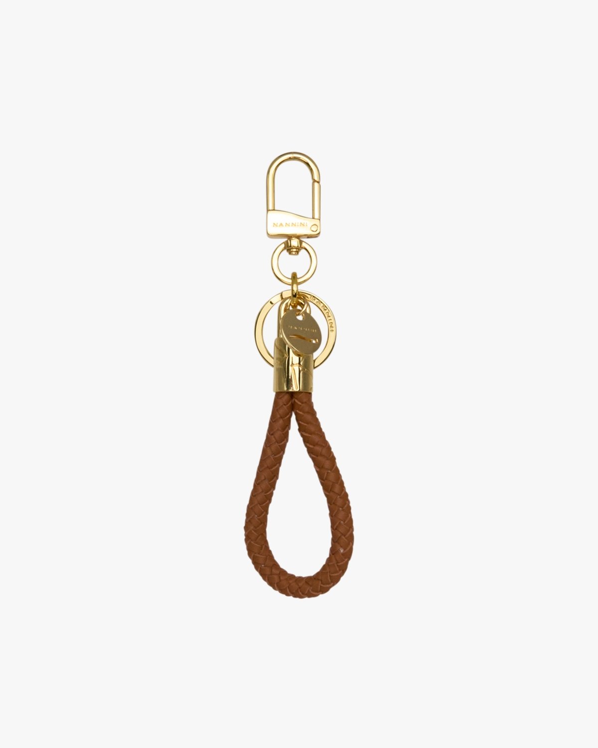 NANNINI Borsa a mano pelle martellata color cuoio grande