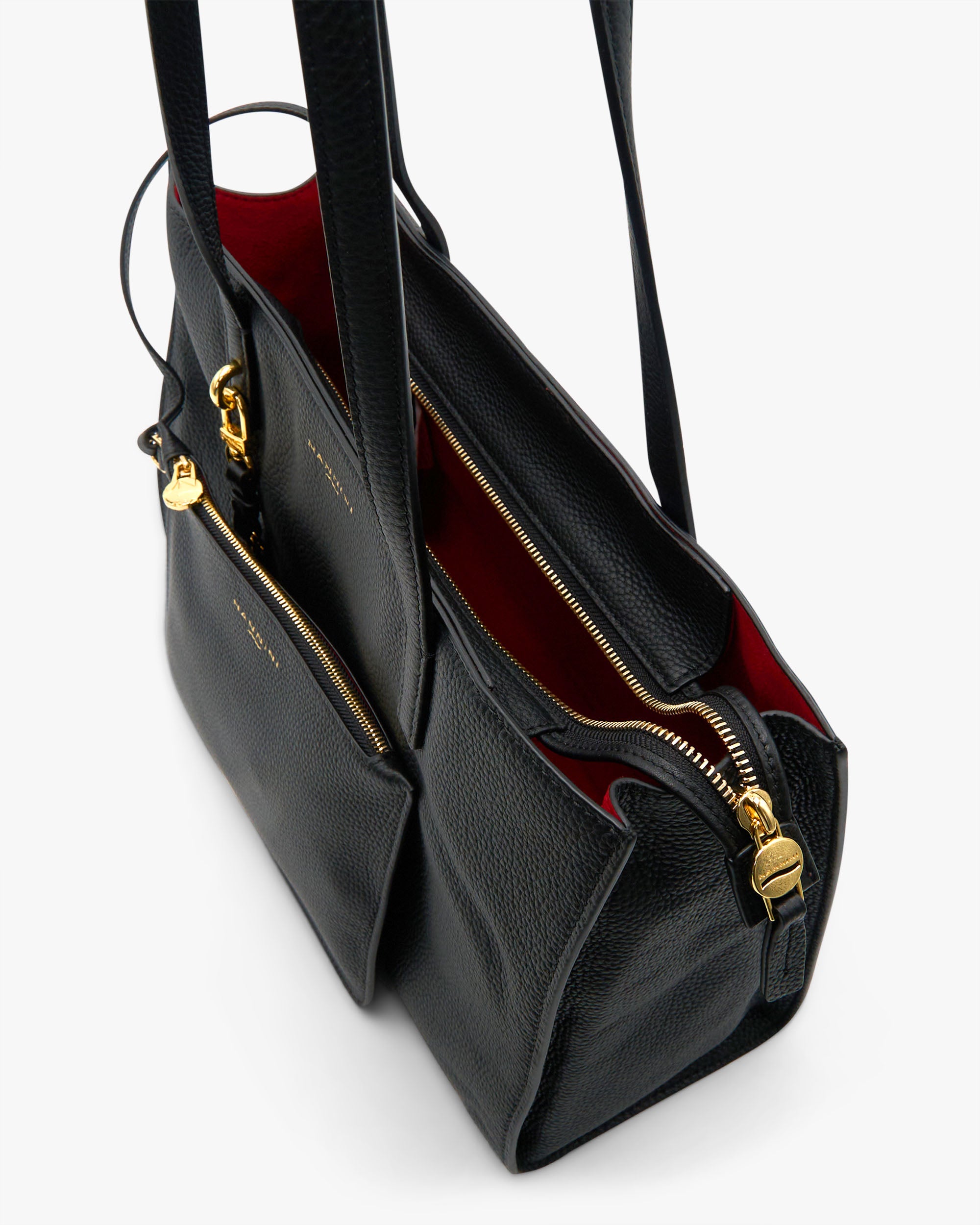 NANNINI borsa pelle martellata tracolla chiusura zip logo