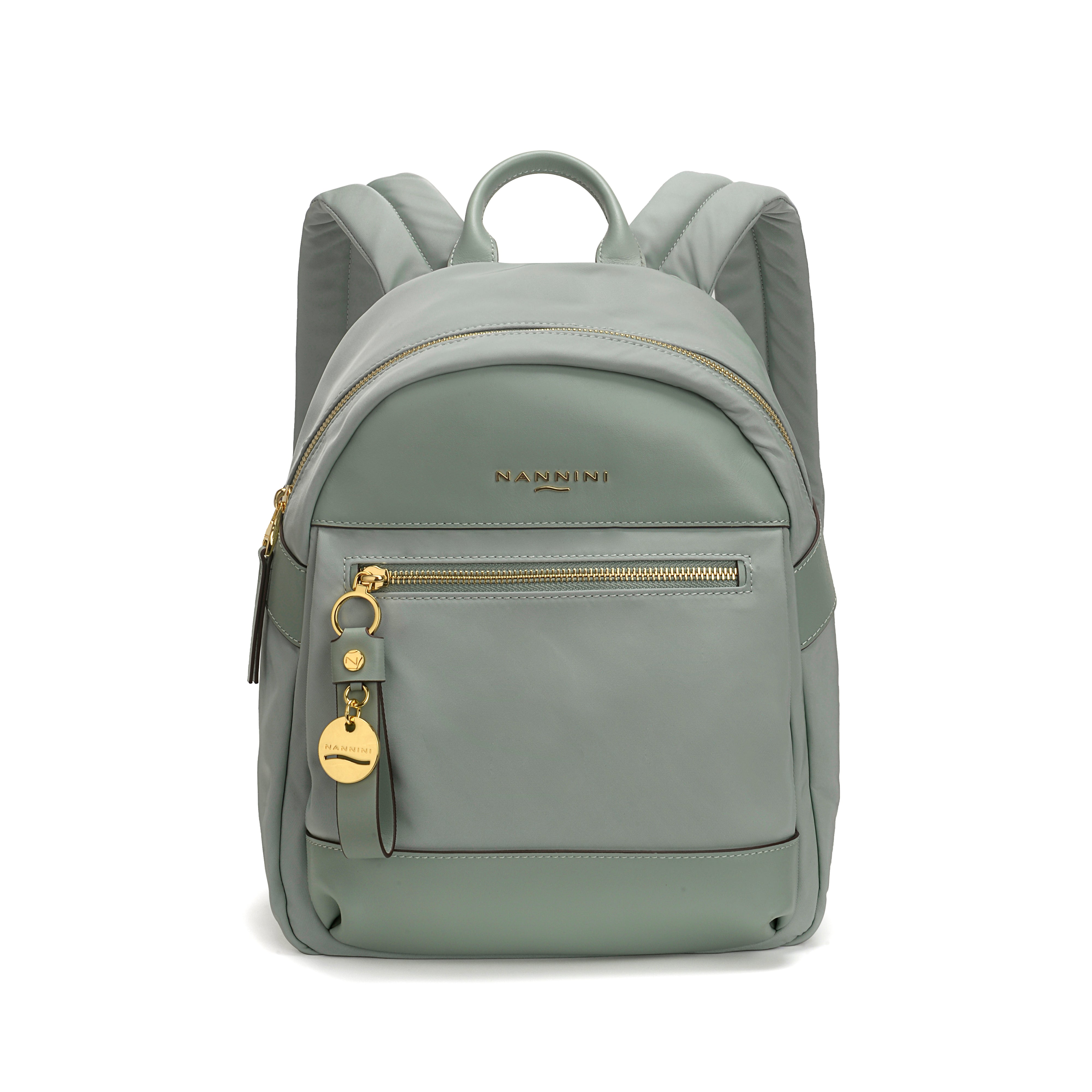 NANNINI borsa spalla donna pelle martellata verde salvia