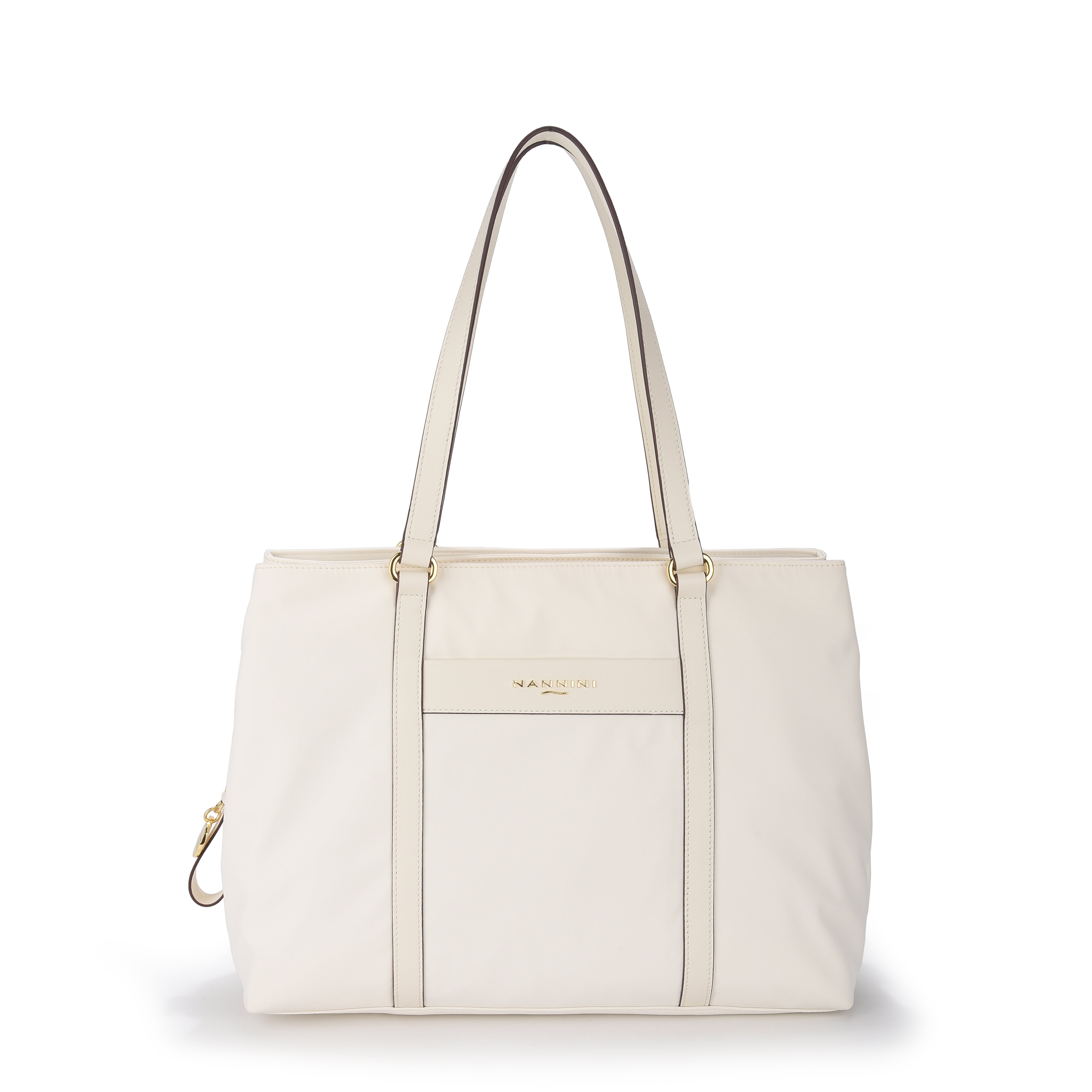 NANNINI pochette pelle nera motivo trapuntato tracolla catena