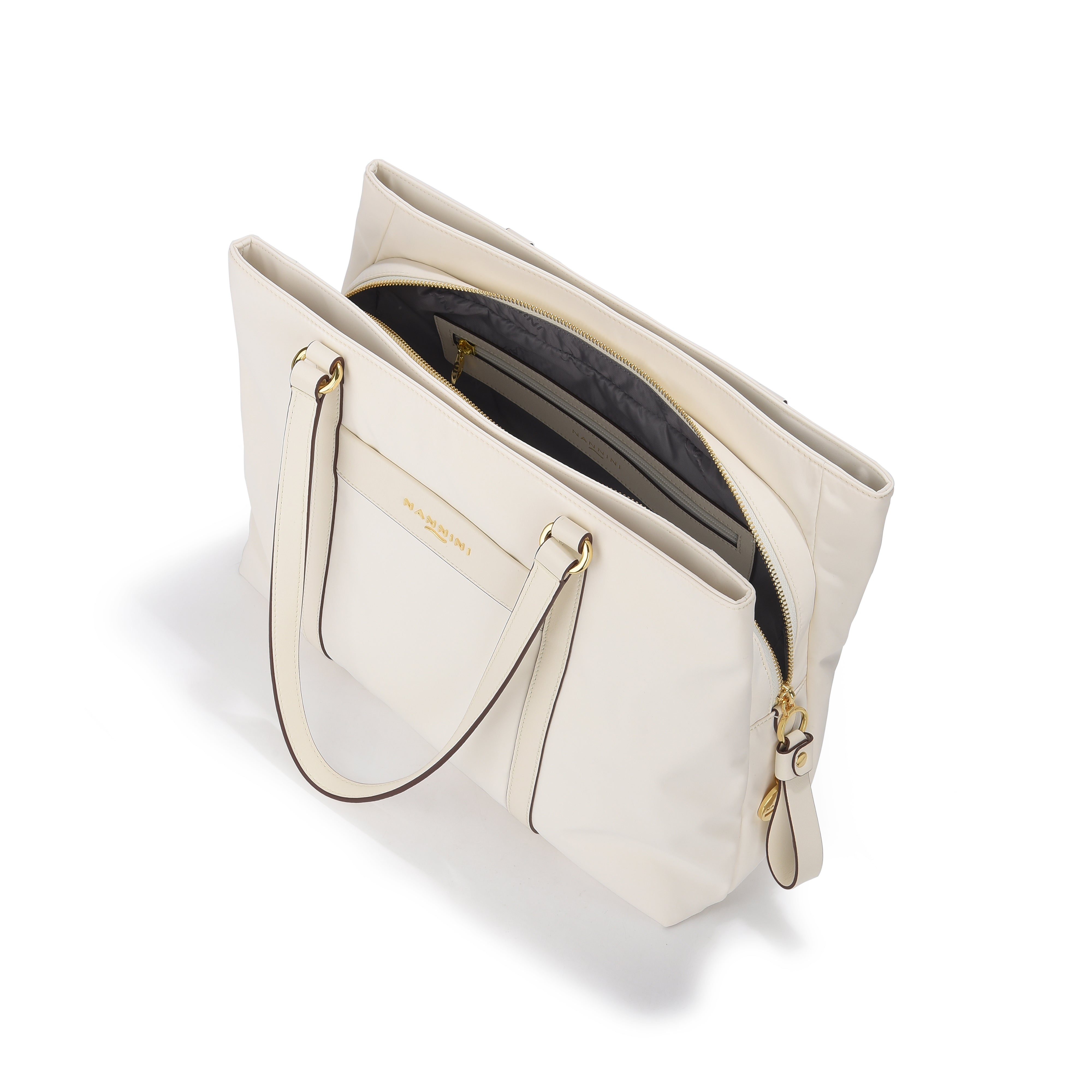 NANNINI tracolla off-white pelle martellata tracolla beige lusso