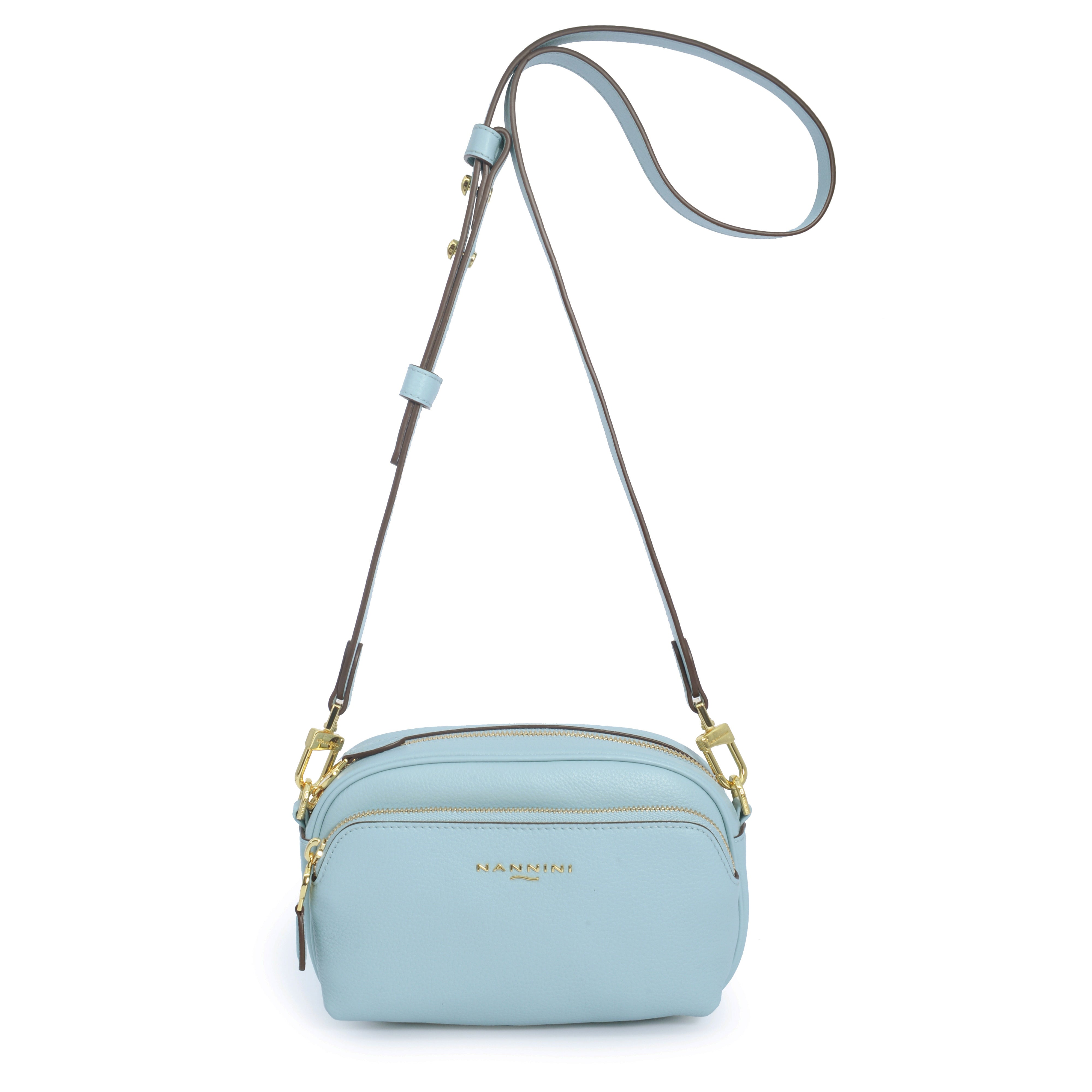 NANNINI borsa spalla donna tela stampa cielo fiori