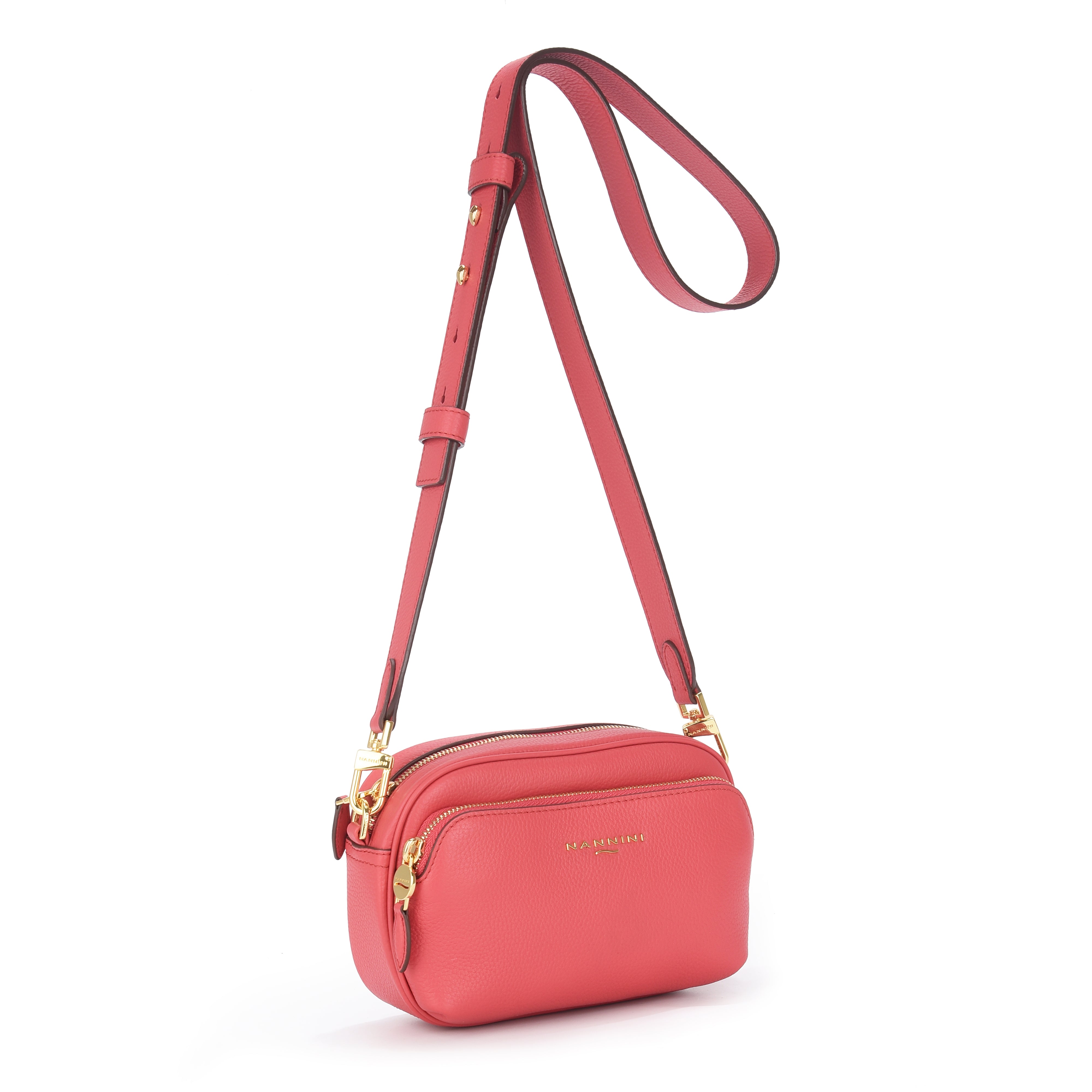 NANNINI Shopper Pelle Sintetica Intrecciata Geranio Donna Grande
