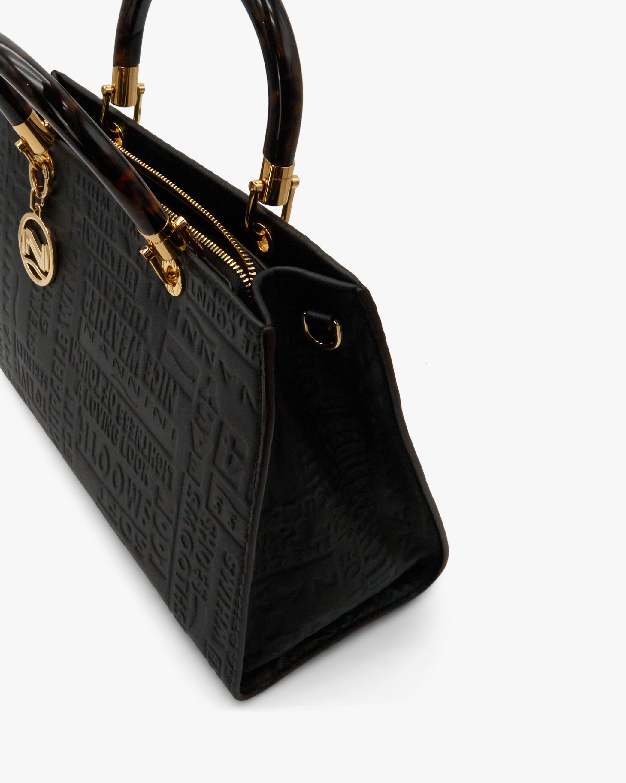 NANNINI borsa spalla donna pelle liscia martellata marrone
