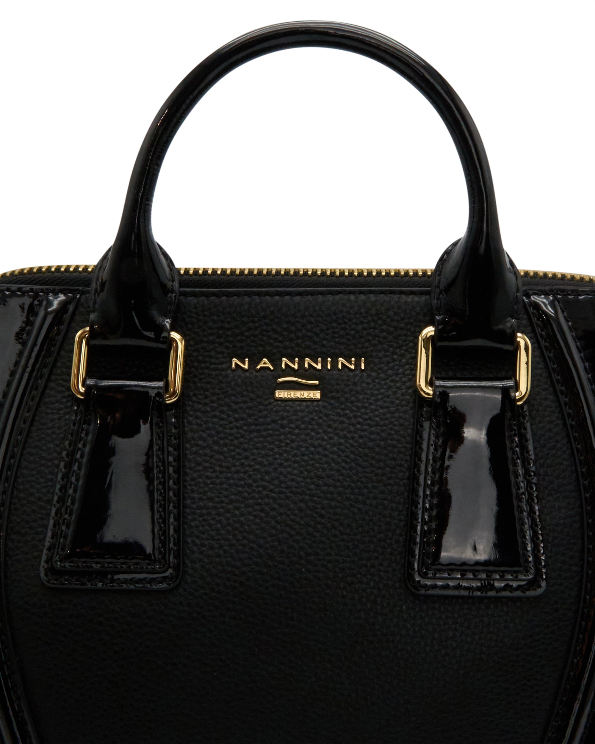 NANNINI borsa spalla donna pelle martellata verde scuro catena