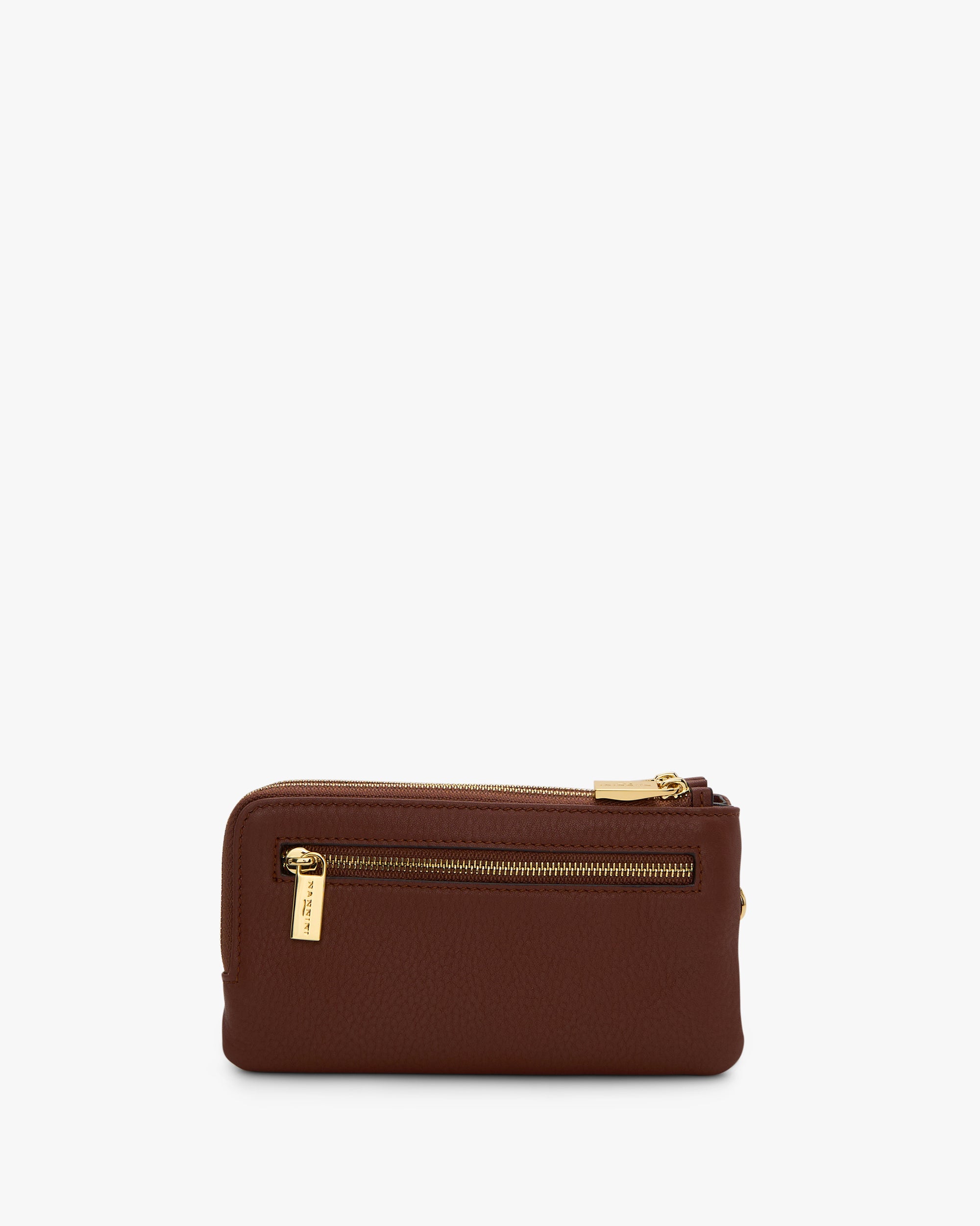 NANNINI borsa secchiello pelle marrone chiusura metallica donna
