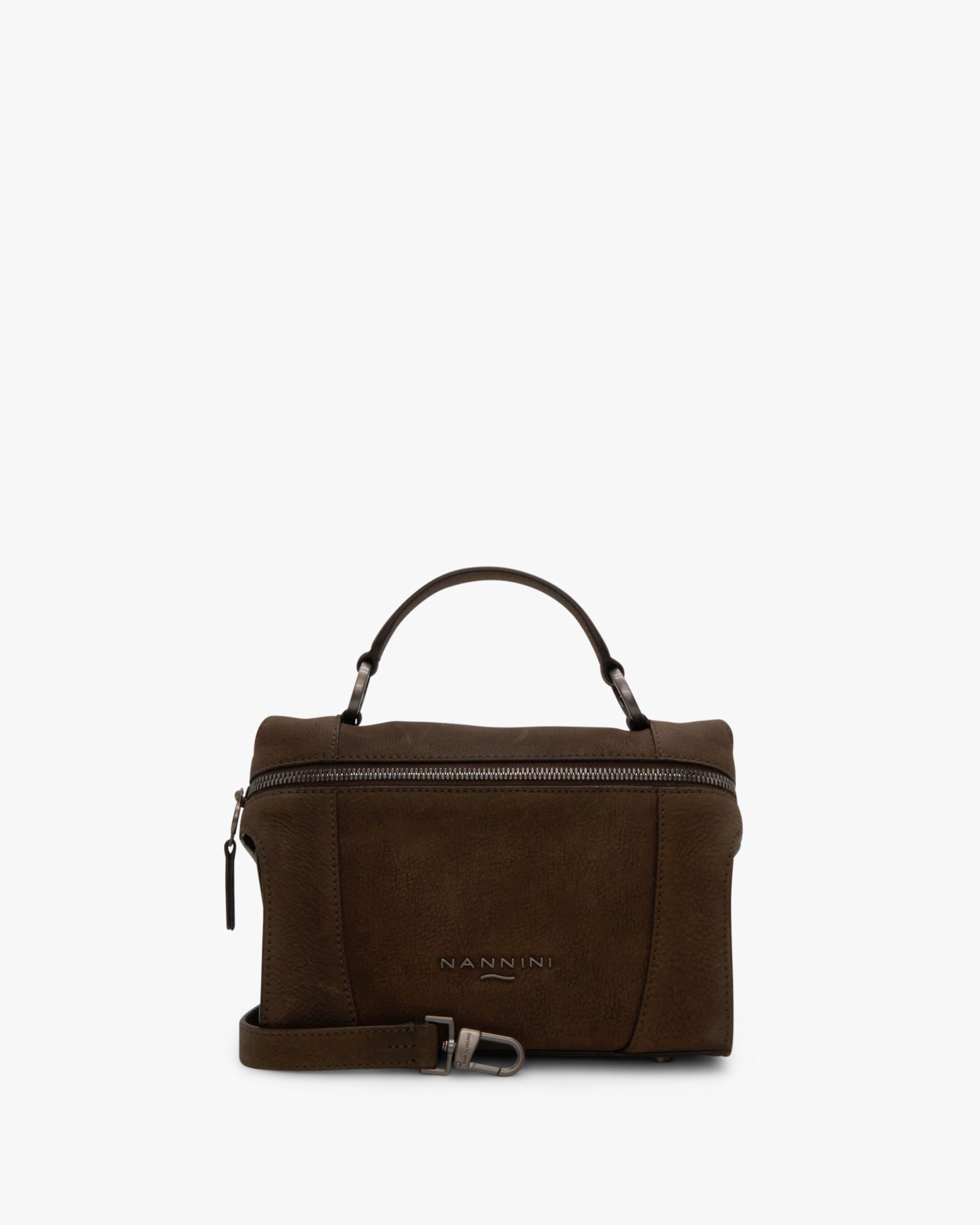 NANNINI borsa spalla donna pelle nero borchie grandi trapuntata