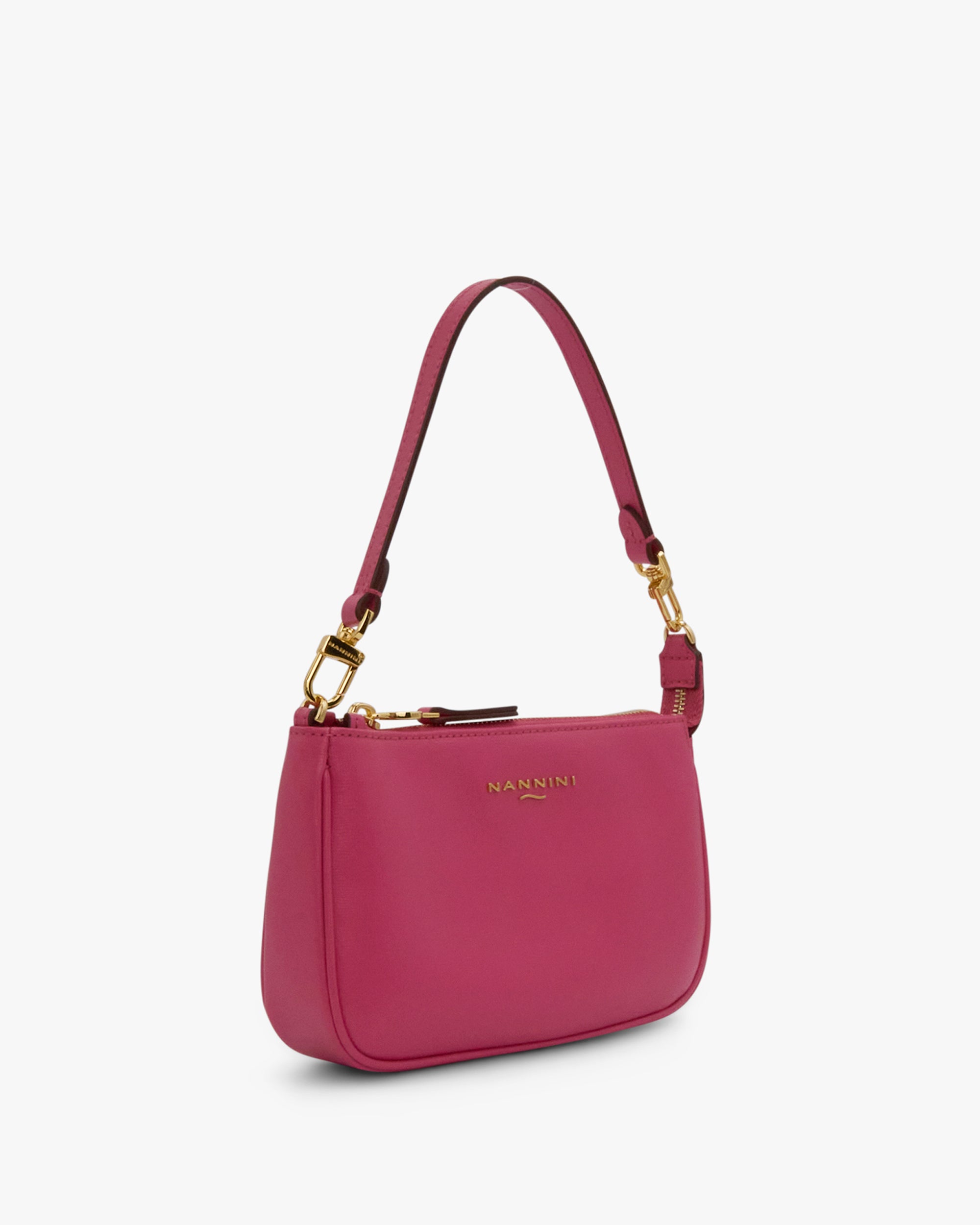 NANNINI borsa spalla donna pelle nero effetto vintage