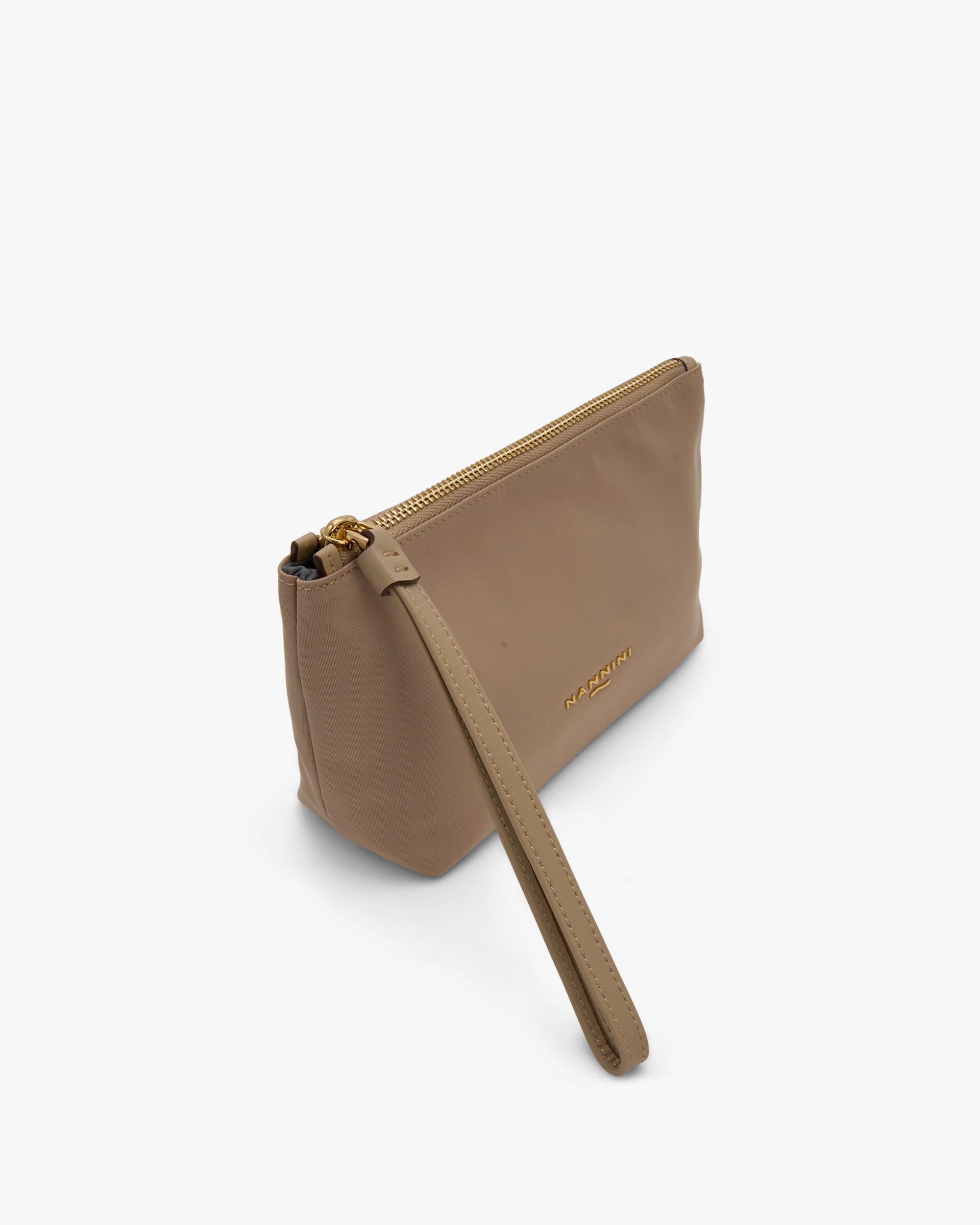 NANNINI borsa bauletto donna pelle martellata beige manici