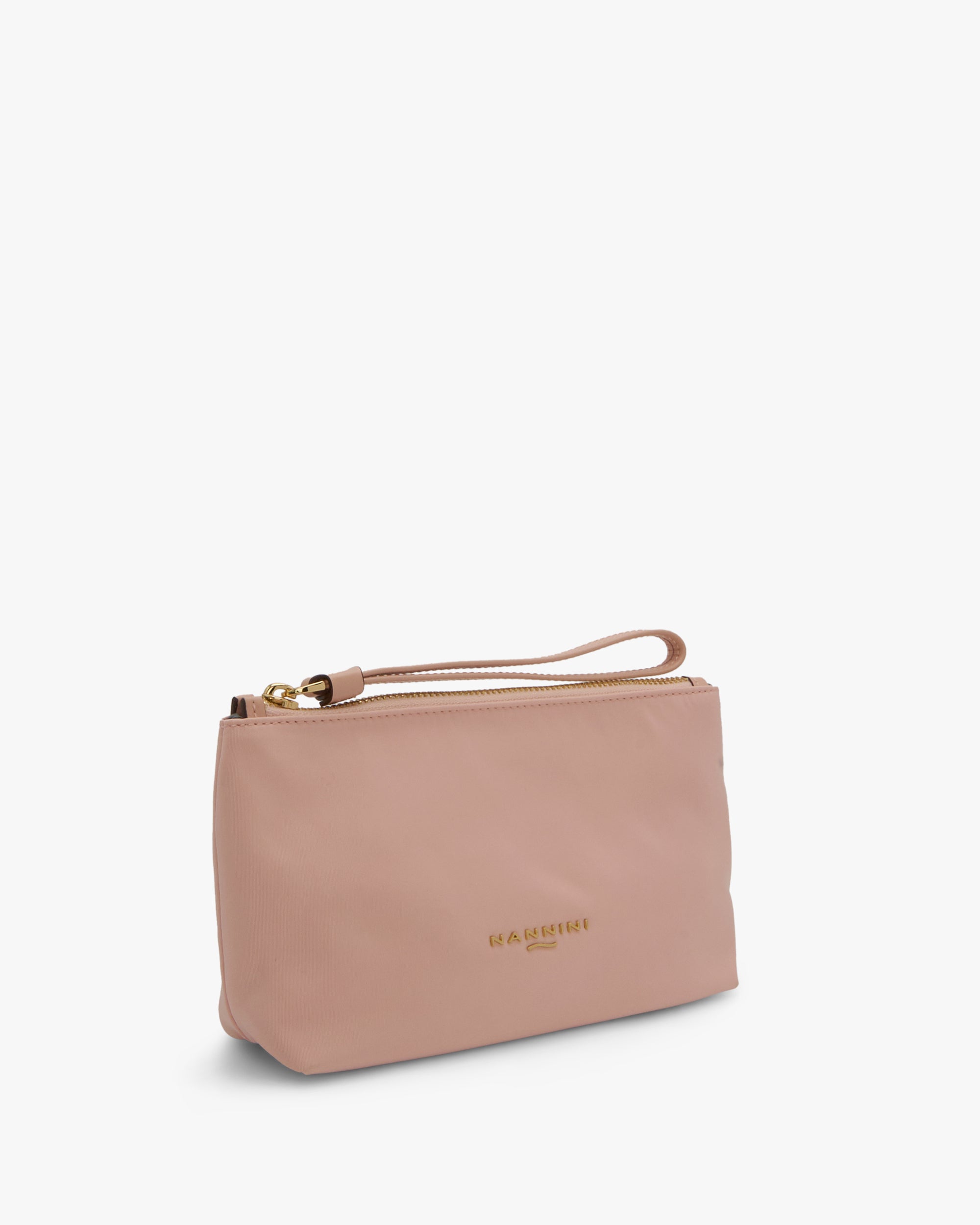 NANNINI borsa bauletto tracolla tessuto stampato geometrico cipria