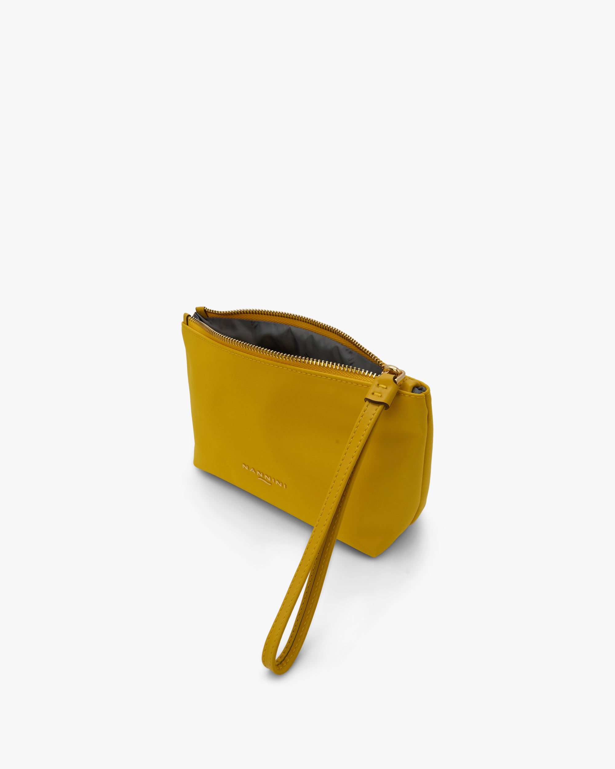 NANNINI borsa bauletto pelle martellata gialla doppi manici