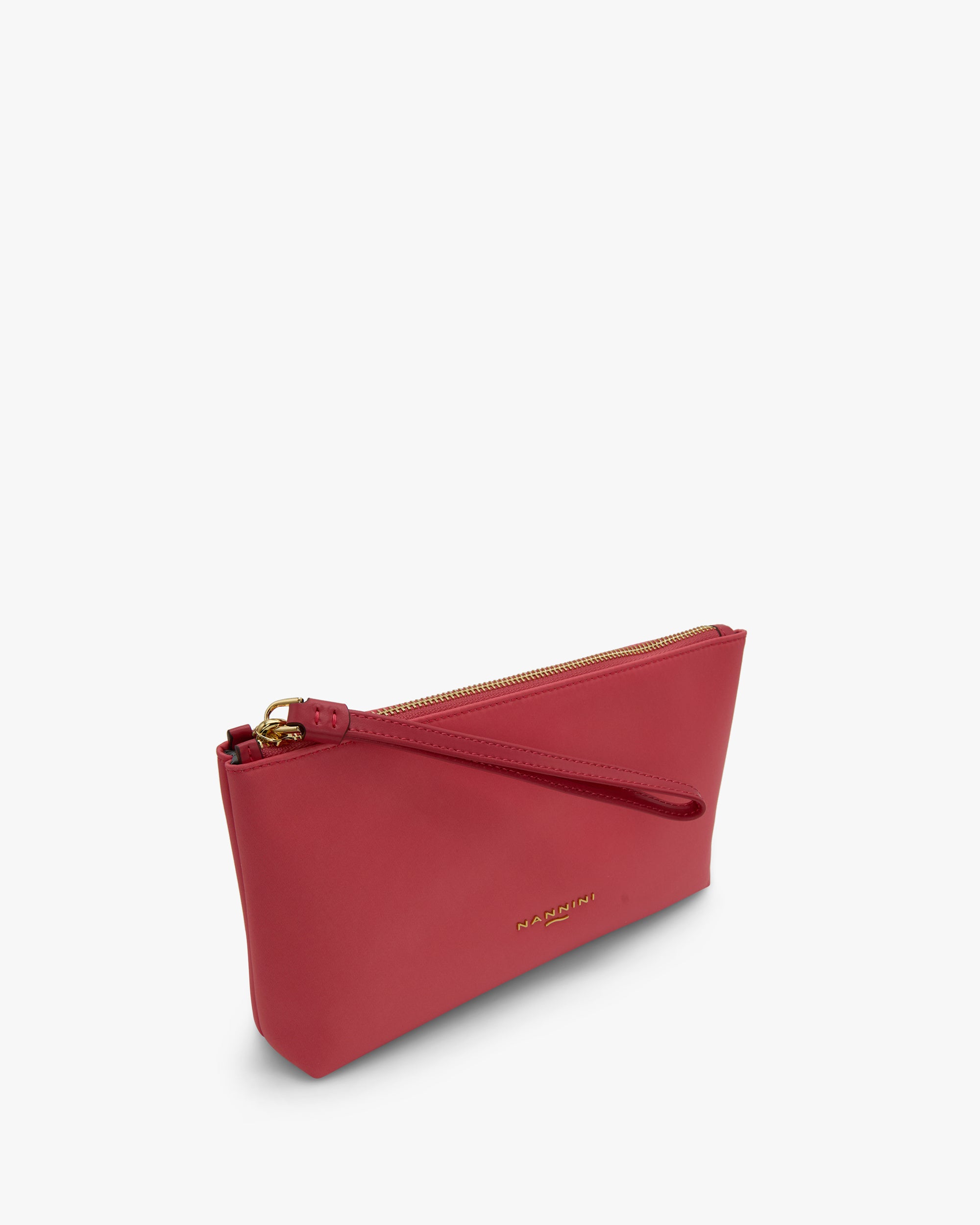 NANNINI shopper pelle liscia rosso grande manici donna