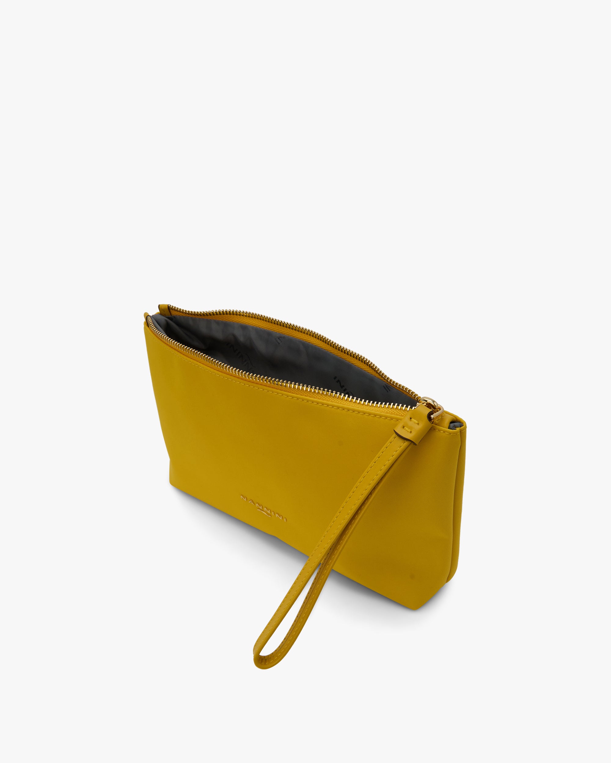 NANNINI borsa a mano tracolla pelle martellata giallo oro