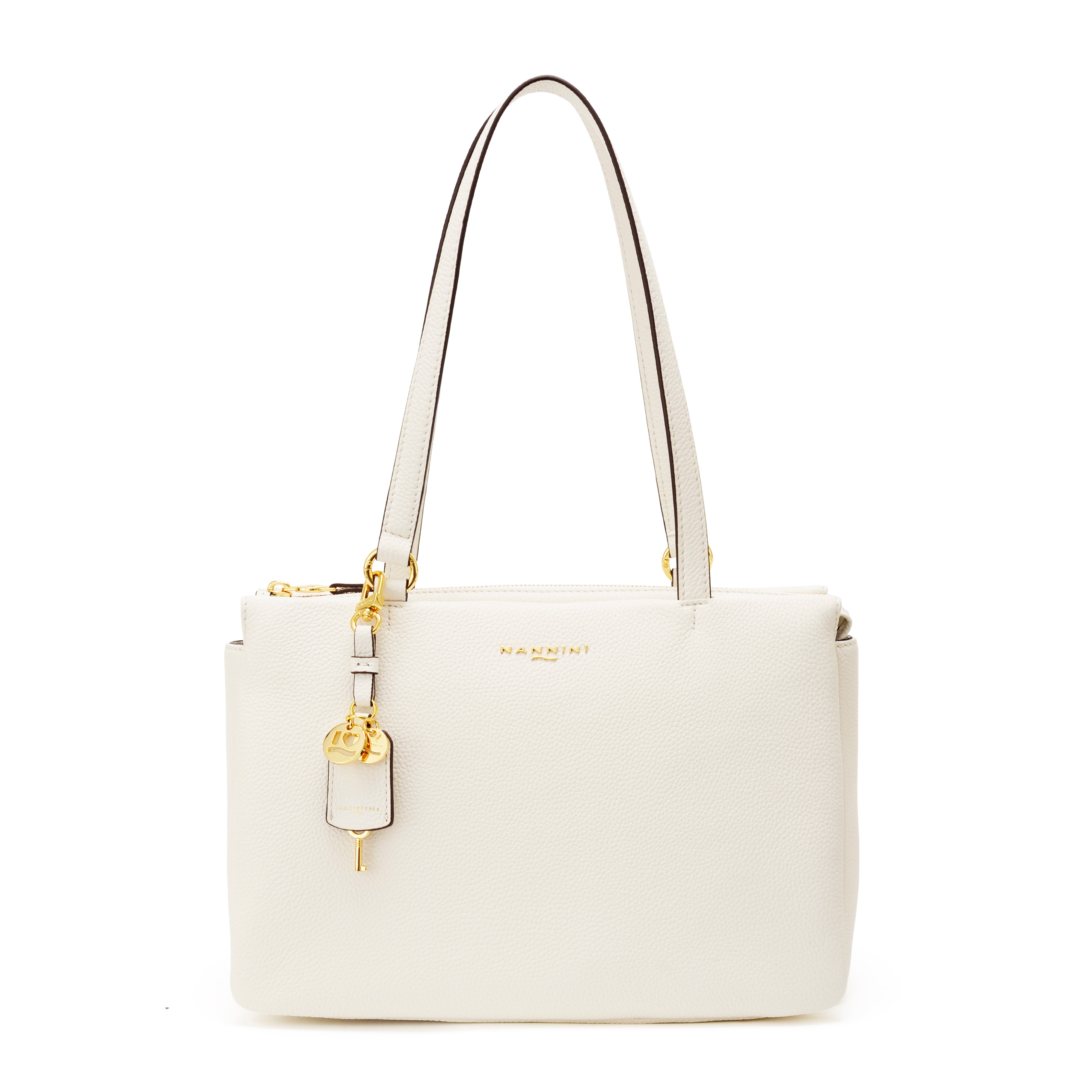 NANNINI pochette pelle stampa cocco marrone chiara borsa