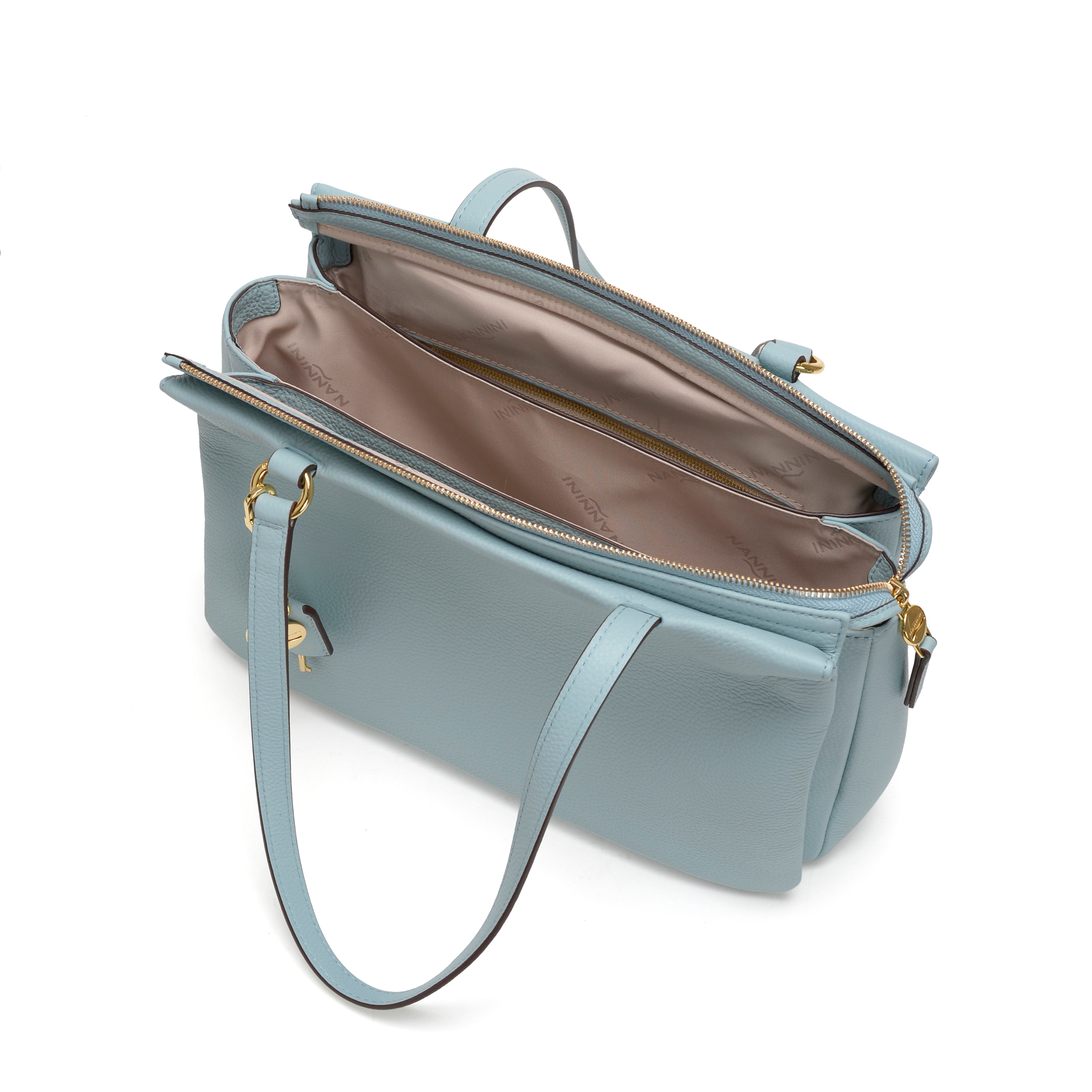 NANNINI borsa spalla donna pelle liscia cielo trapuntata