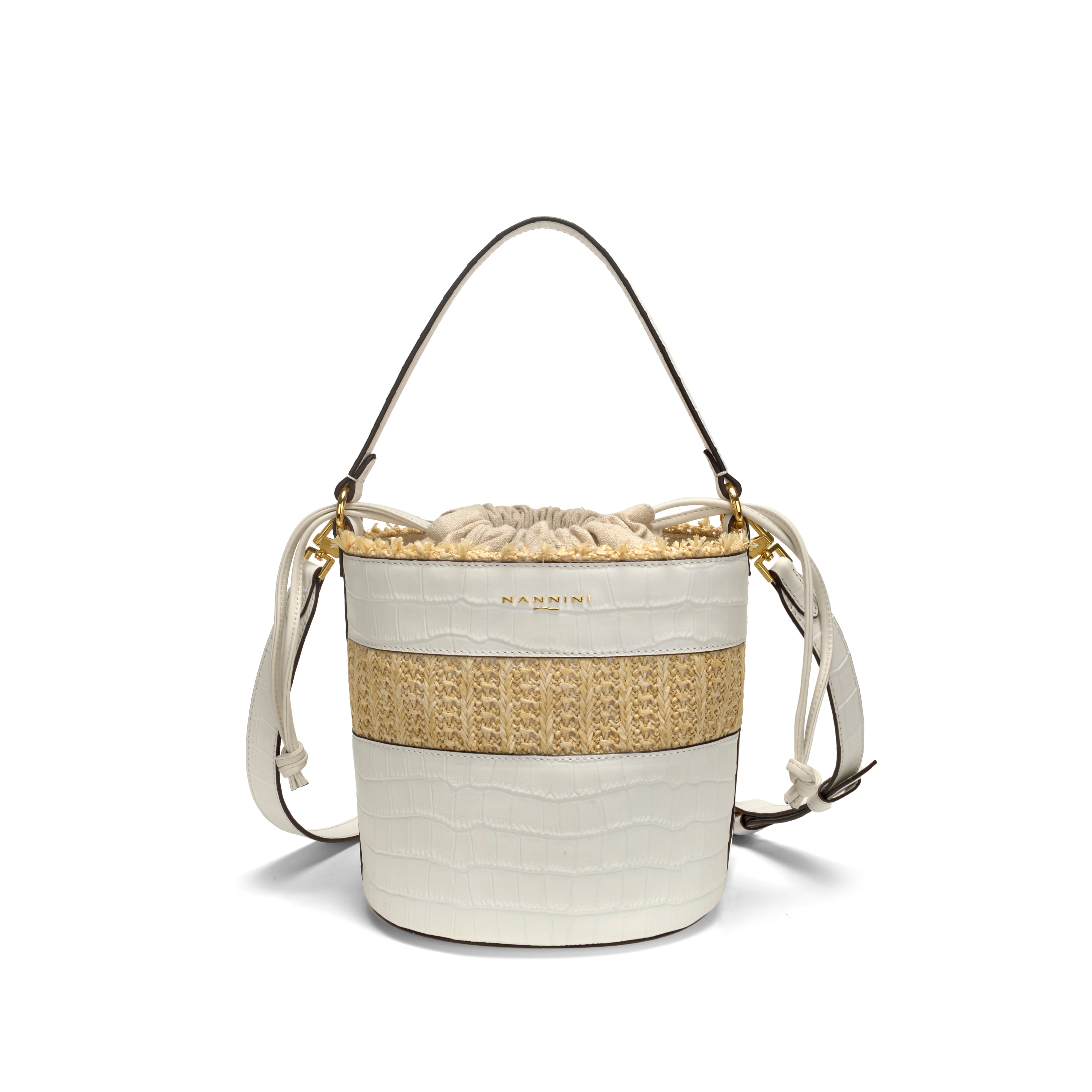 NANNINI tracolla pelle martellata nera chiusura patta zip gold