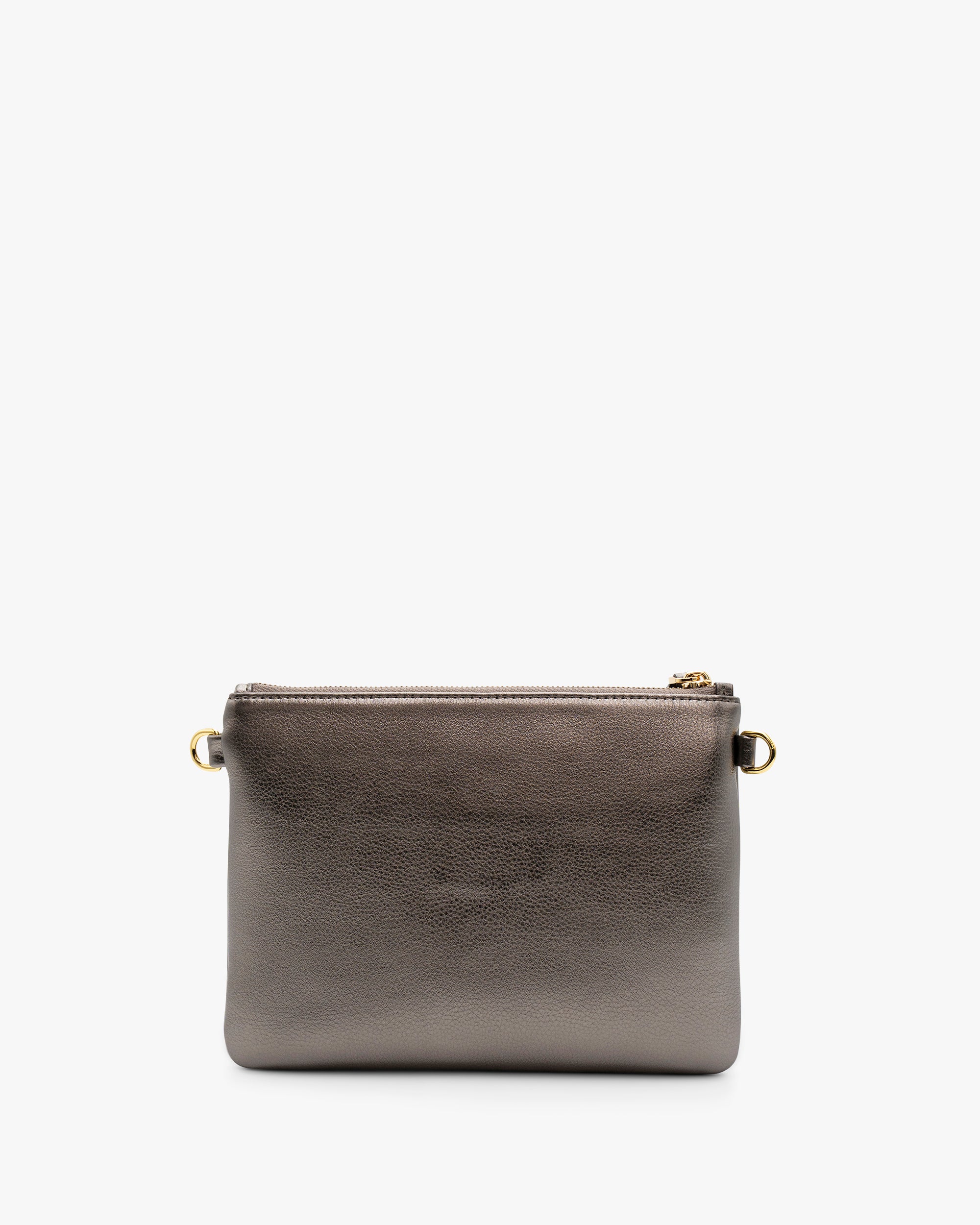 NANNINI shopper pelle martellata rosa metallizzato doppi manici