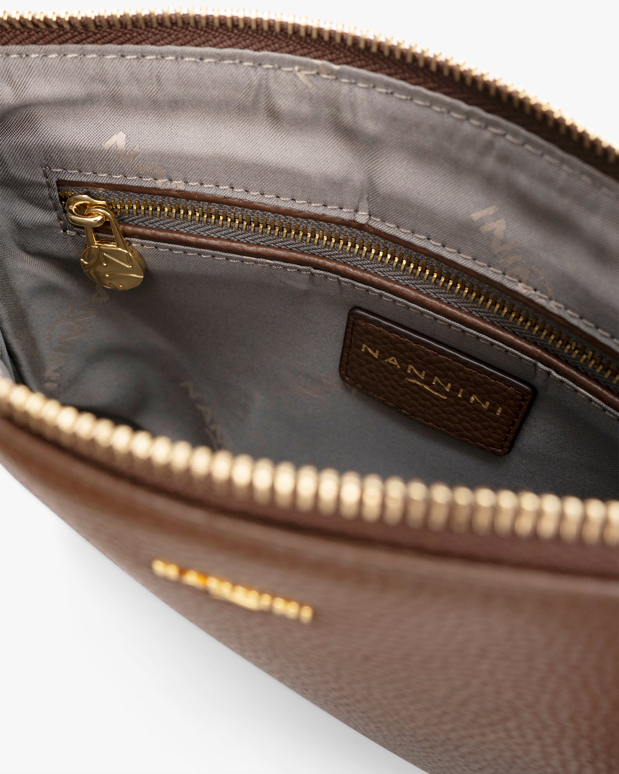 NANNINI borsa shopper grande pelle martellata nera doppio manico
