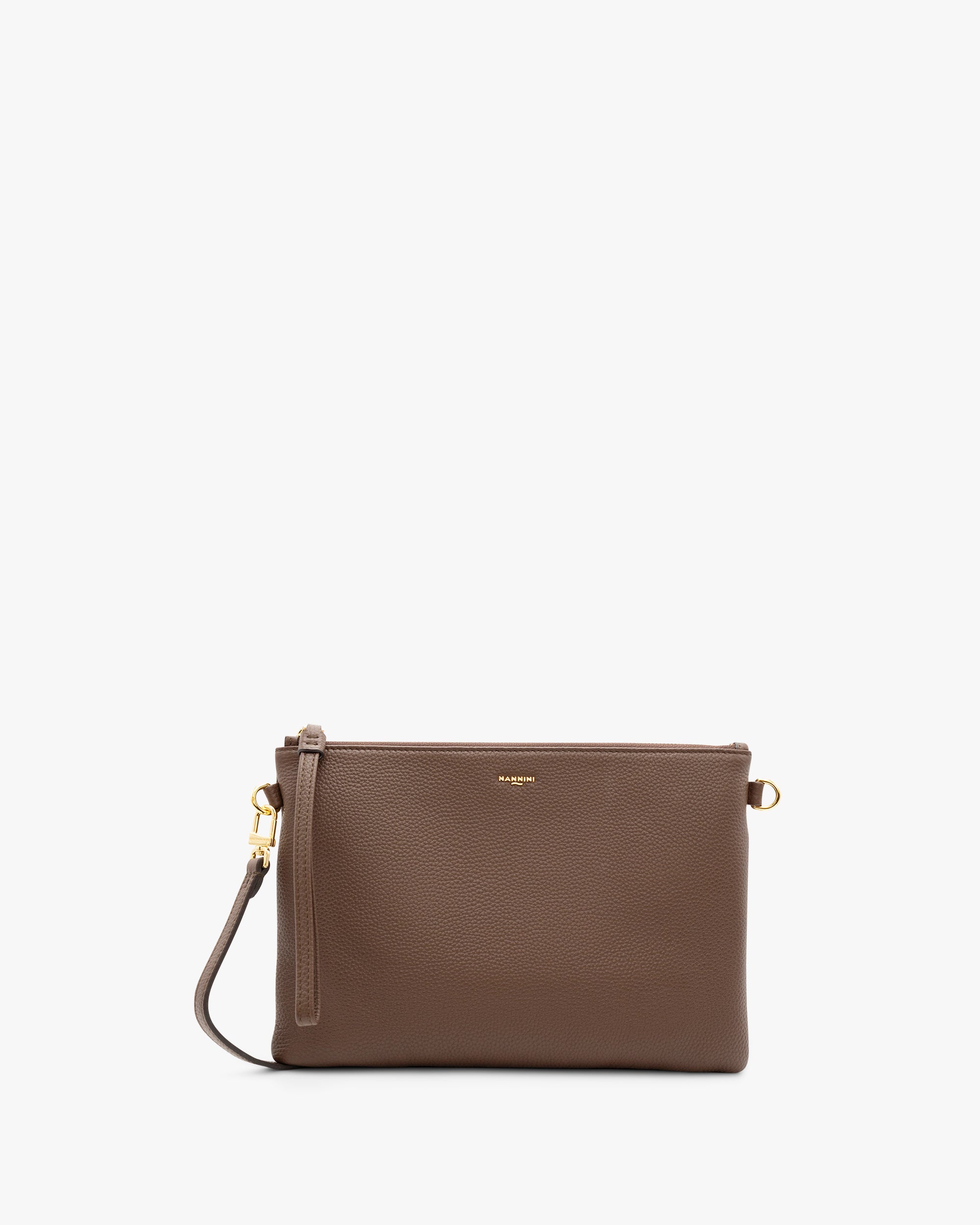 NANNINI shopper pelle martellata nera grande morbida manici