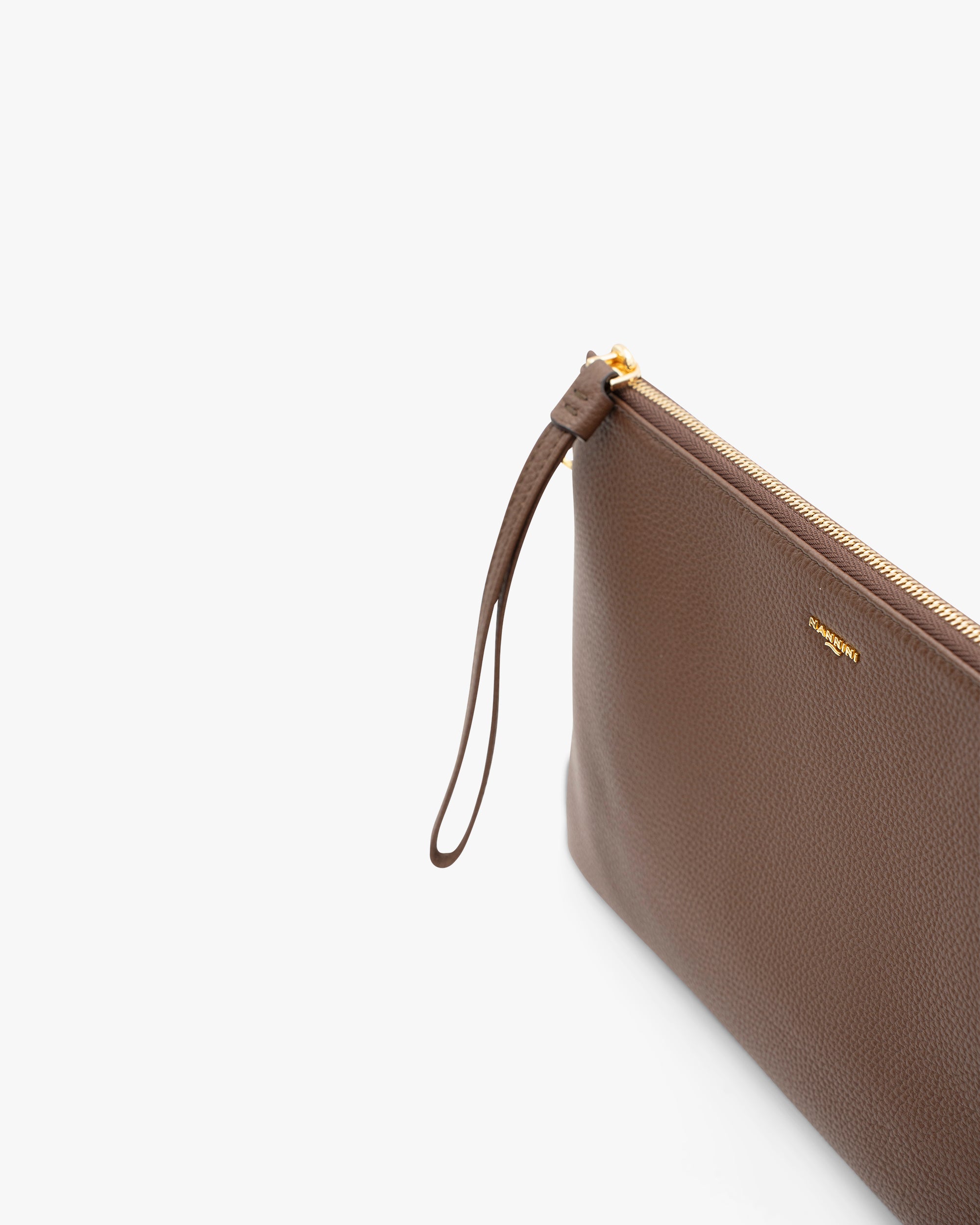 NANNINI hobo pelle martellata beige manico tracolla oro
