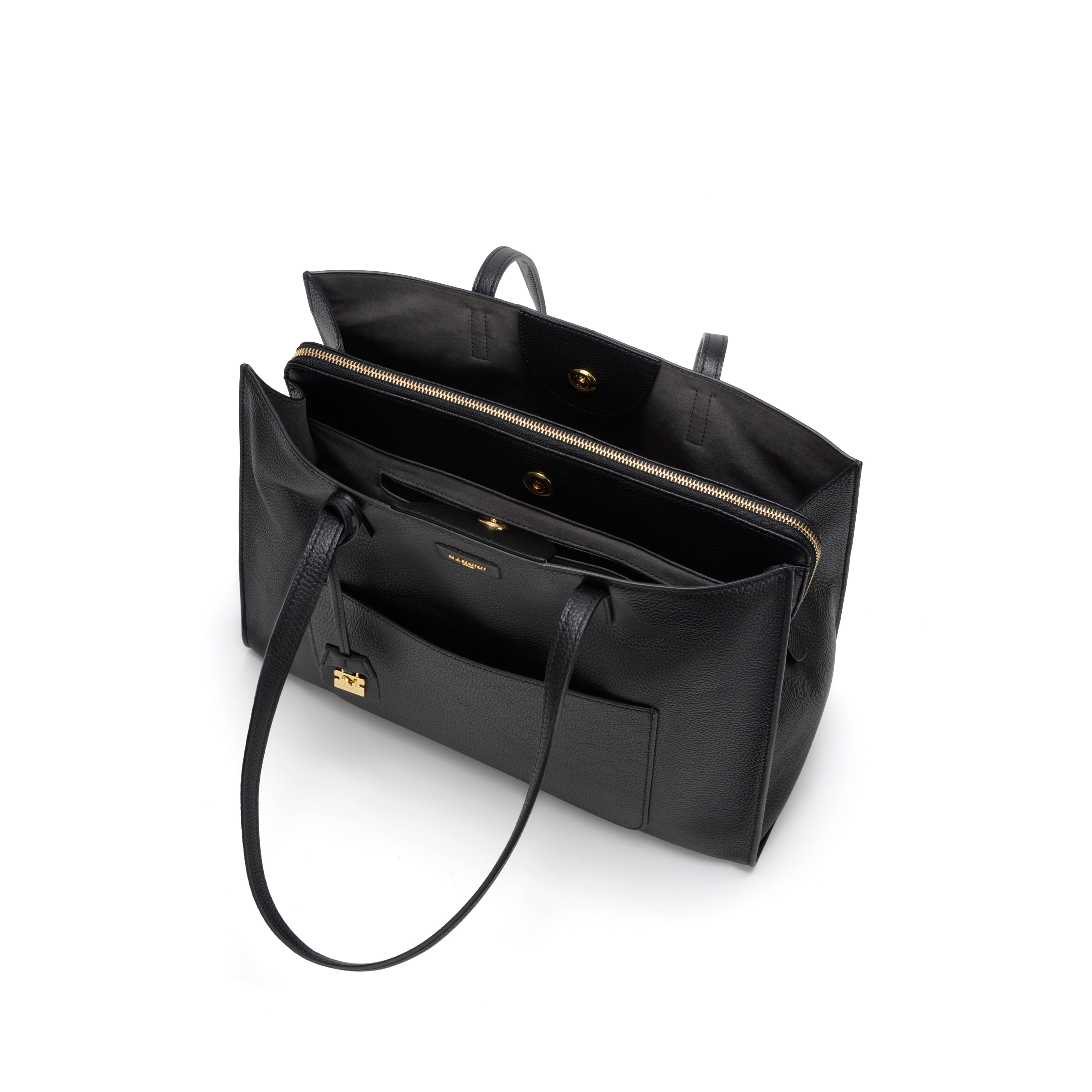 NANNINI borsa secchiello pelle martellata nera borchie oro `