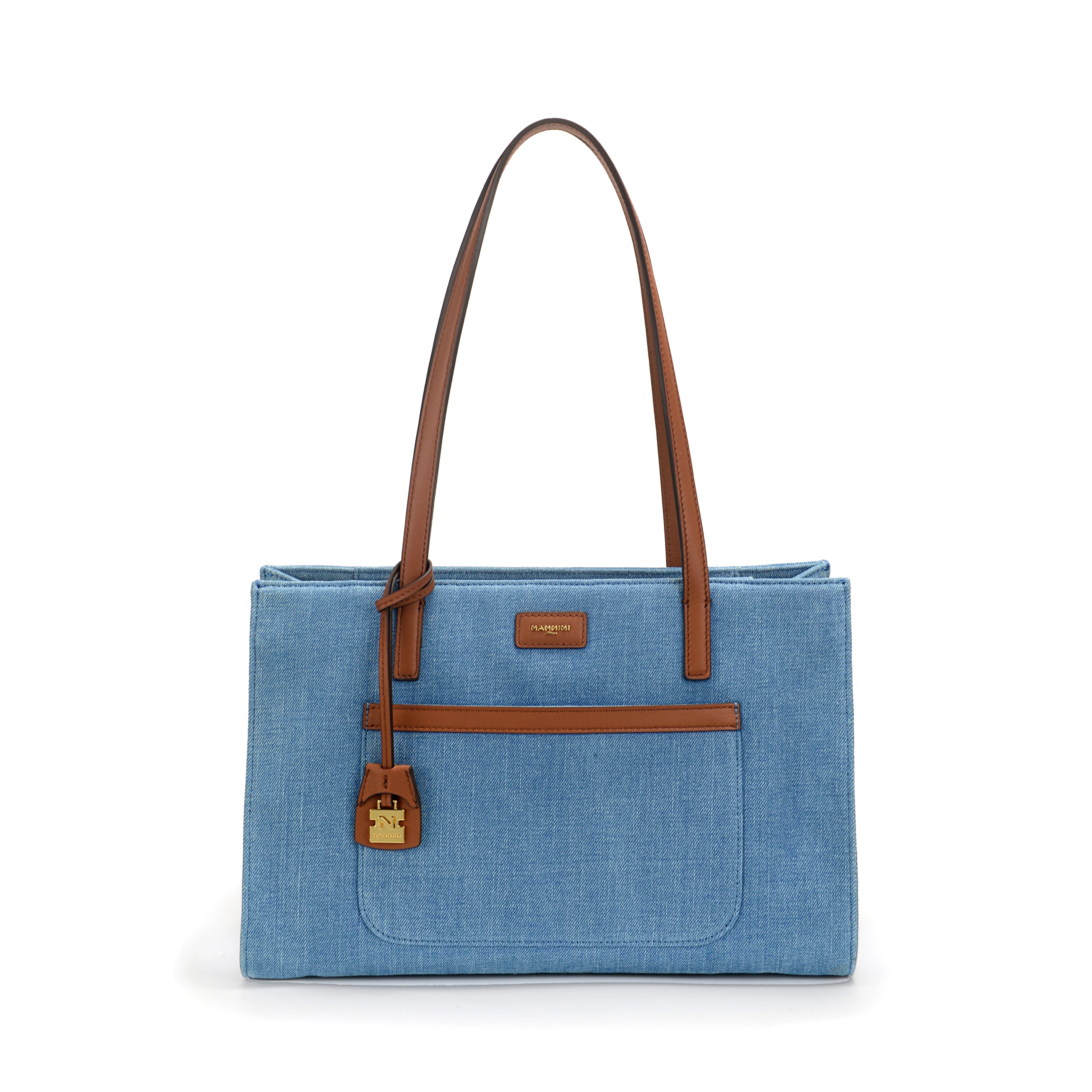 NANNINI jeans cuoio pelle martellata borsa donna casual
