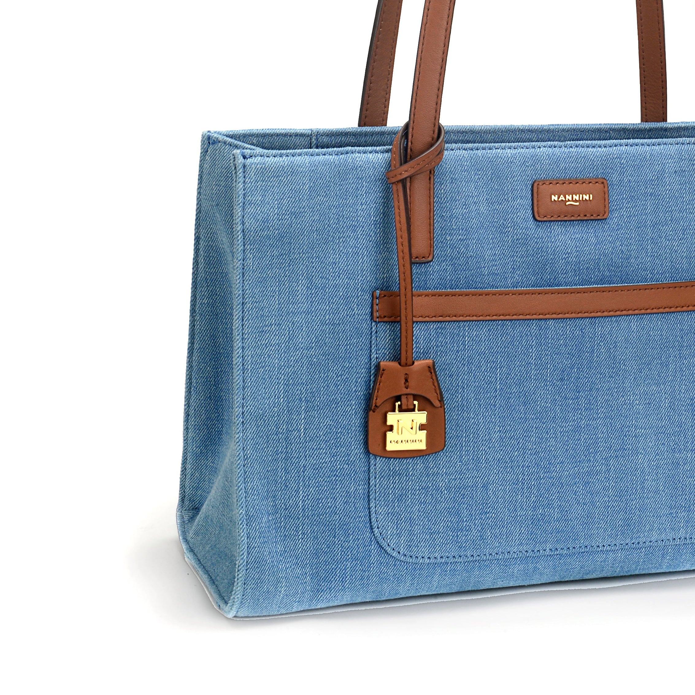 NANNINI Bauletto Pelle Martellata Colore Cuoio Borsa Elegante