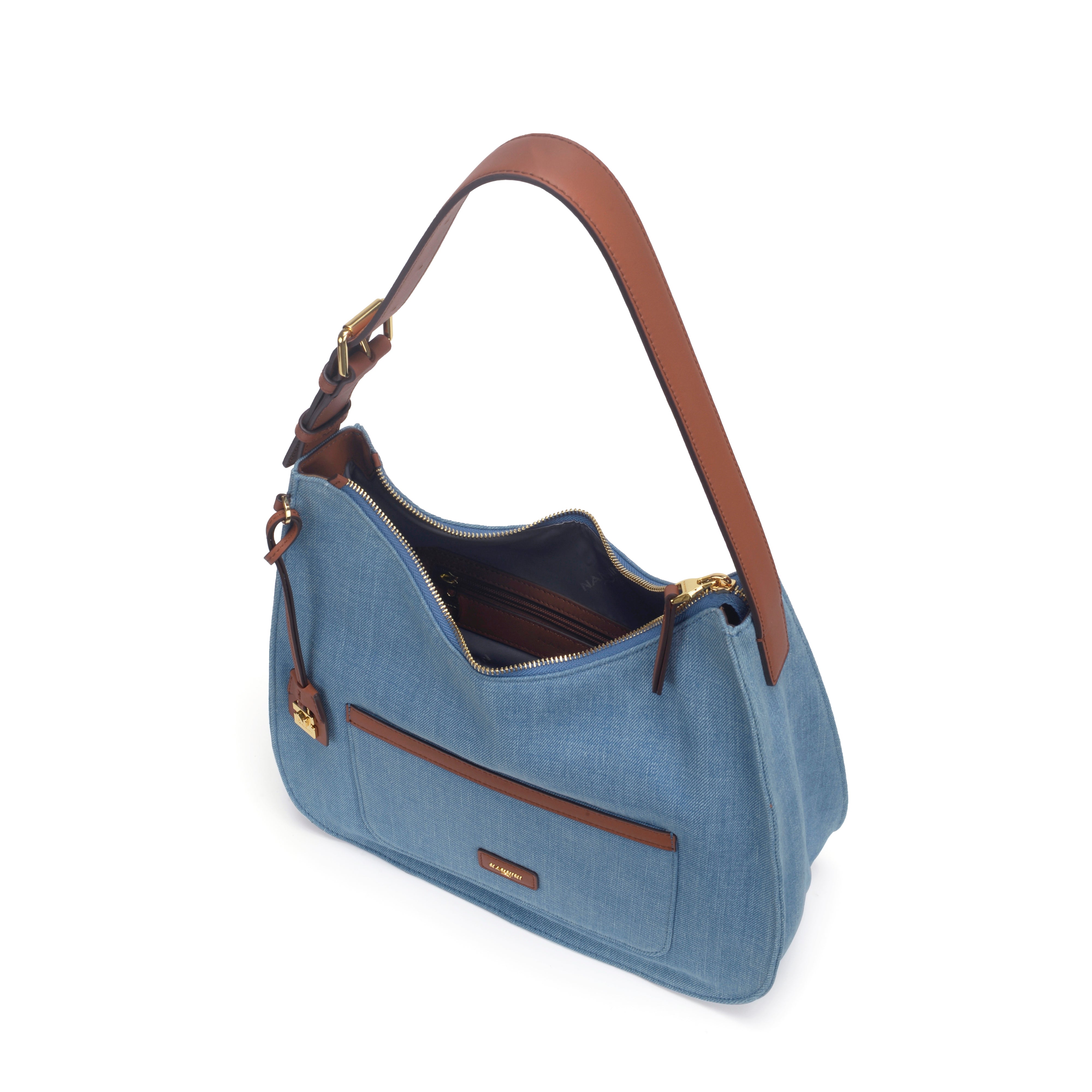 NANNINI jeans cuoio borsa spalla donna pelle moda