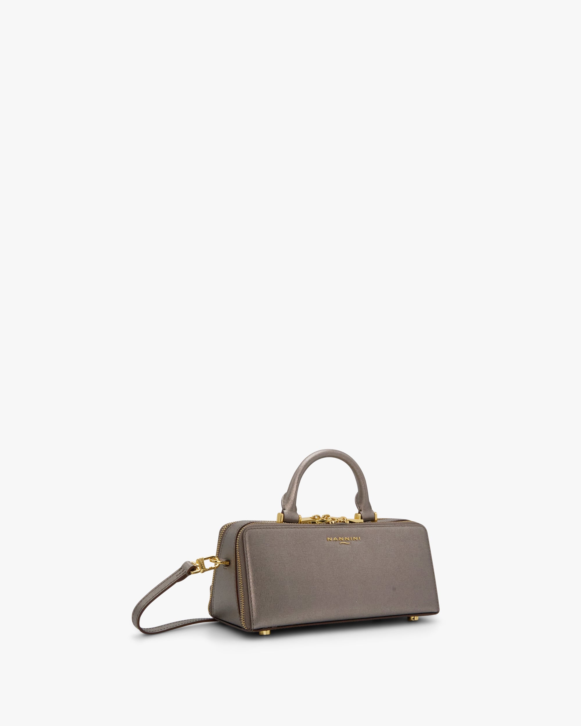 NANNINI shopper morbida pelle cachi con zip donna