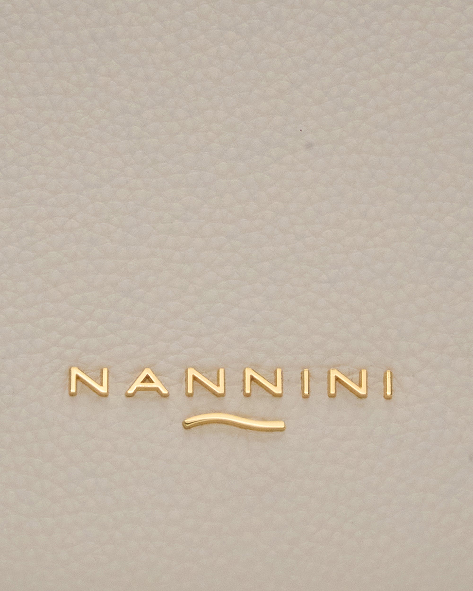 NANNINI borsa secchiello pelle martellata tracolla beige donna