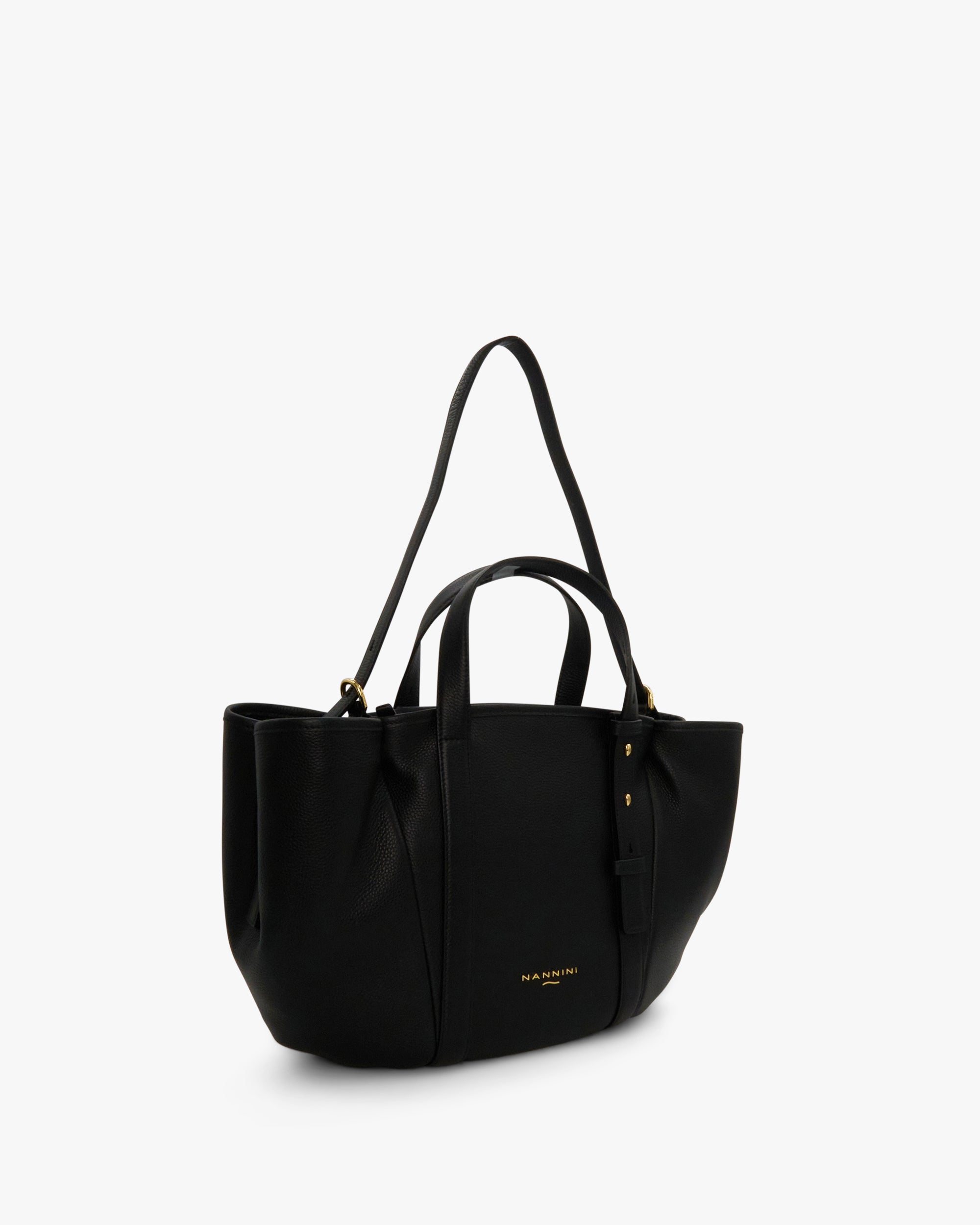 NANNINI borsa spalla donna pelle martellata testa moro