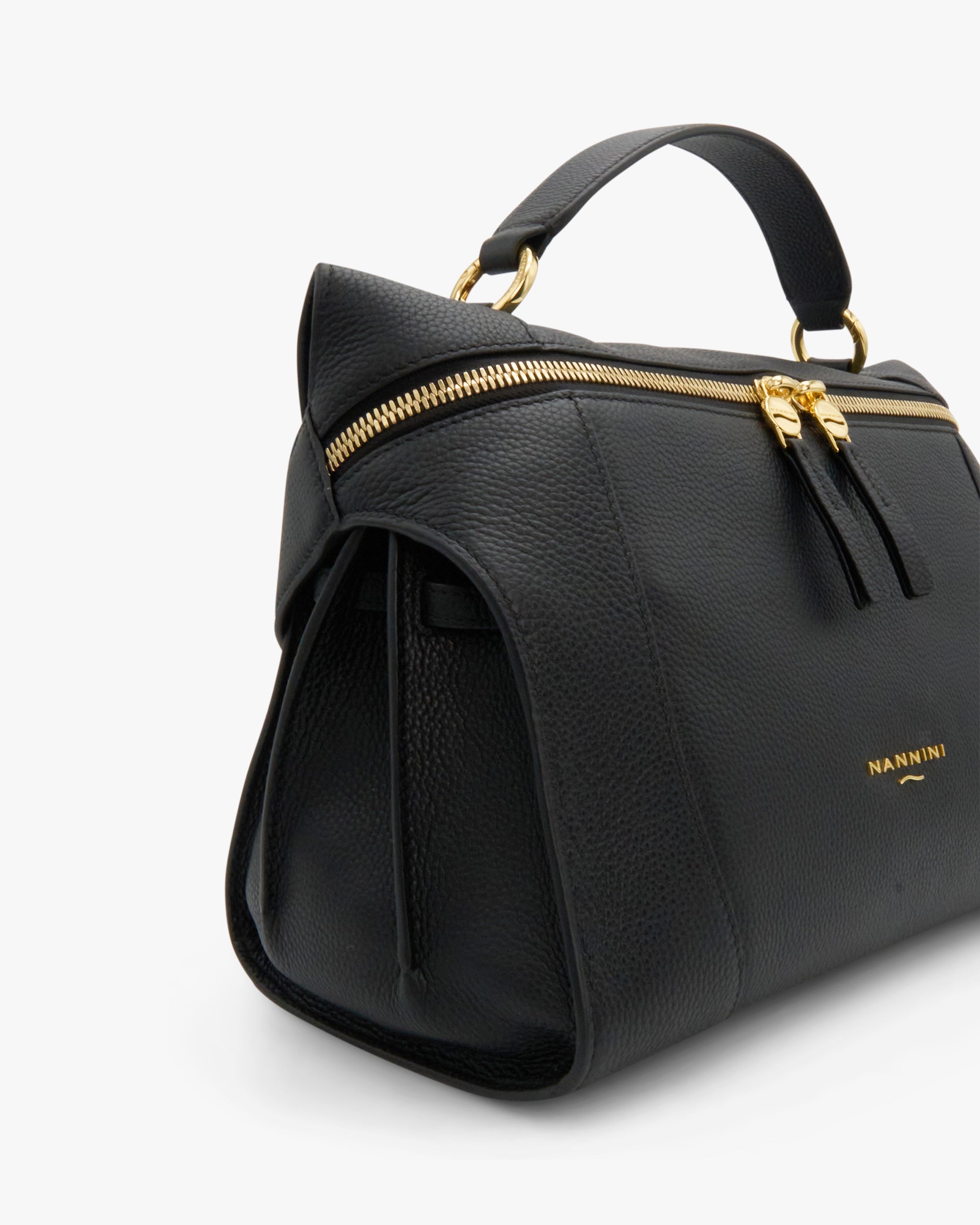 NANNINI shopper tessuto beige motivo geometrico manici a contrasto