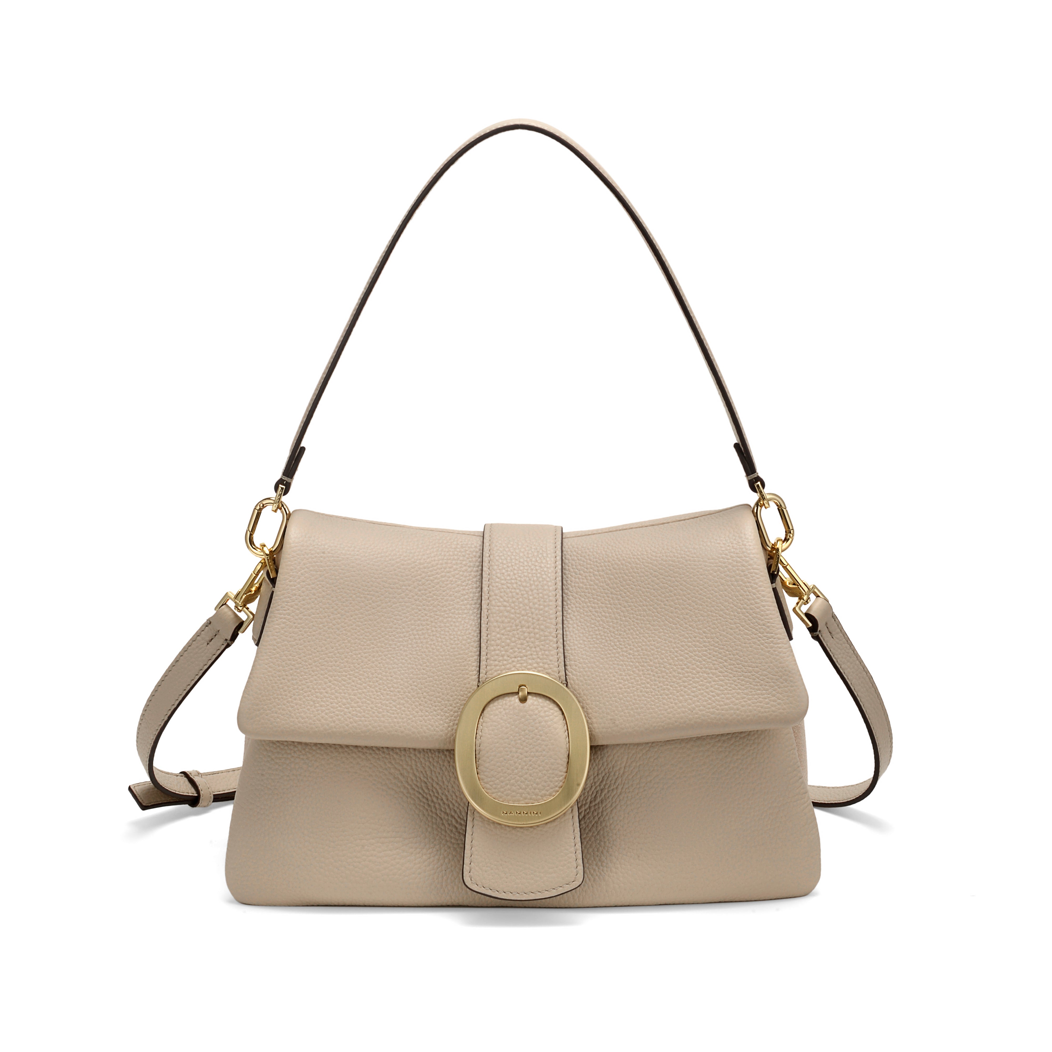 NANNINI shopper pelle beige donna manici spalla a mano