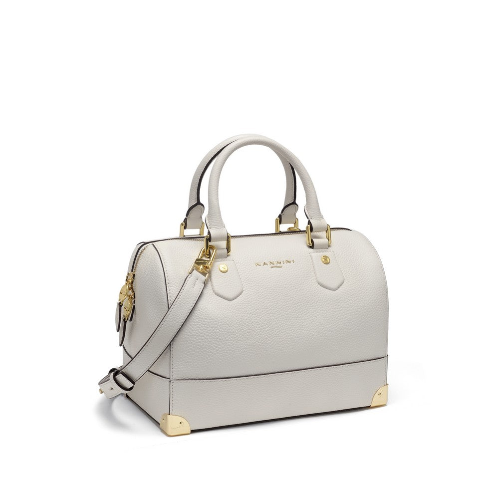 NANNINI Borsa Shopper Ecopelle Effetto Pitone Bianco Nero Grande