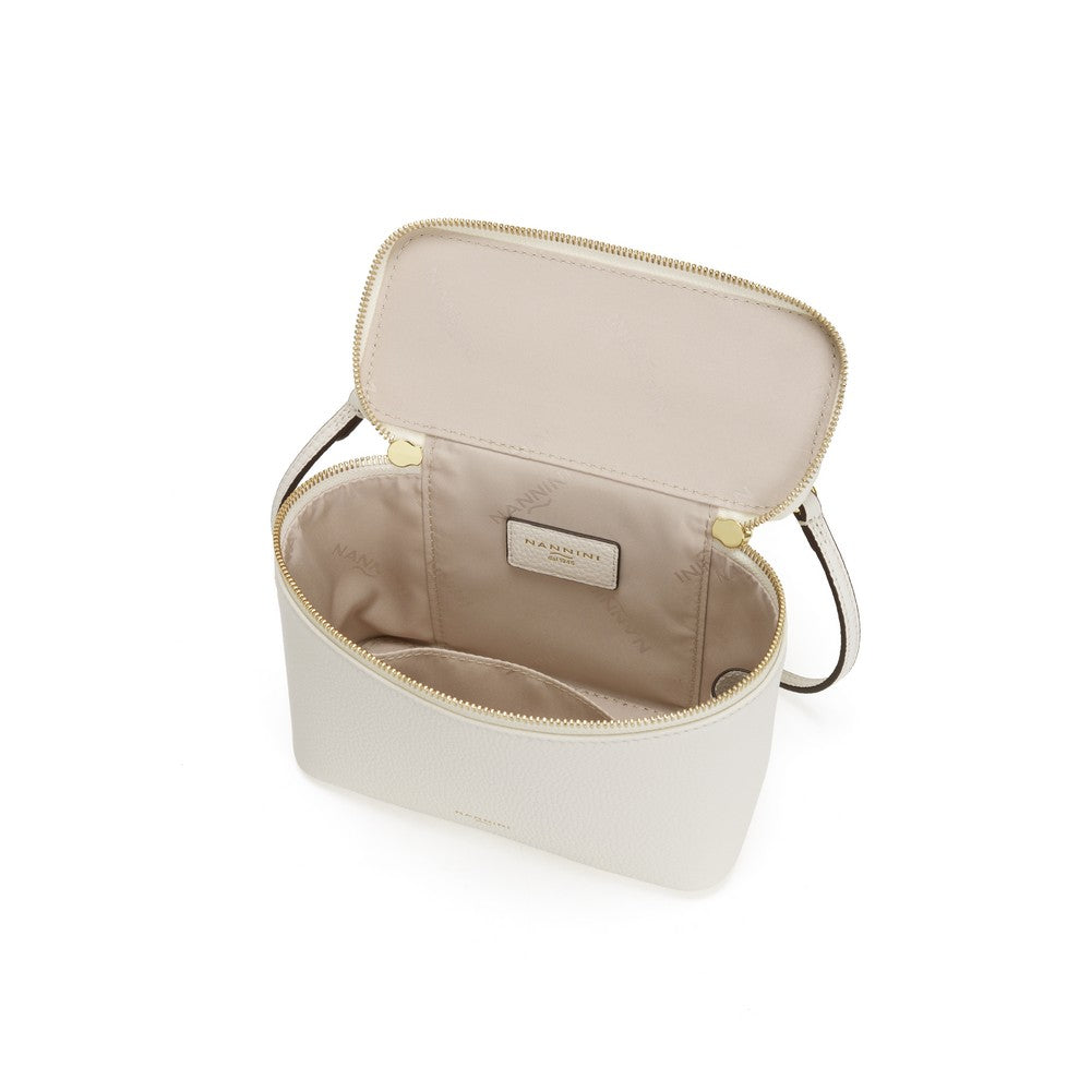 NANNINI Shopper Pelle Martellata Colore Cuoio Borsa Spalla Larga