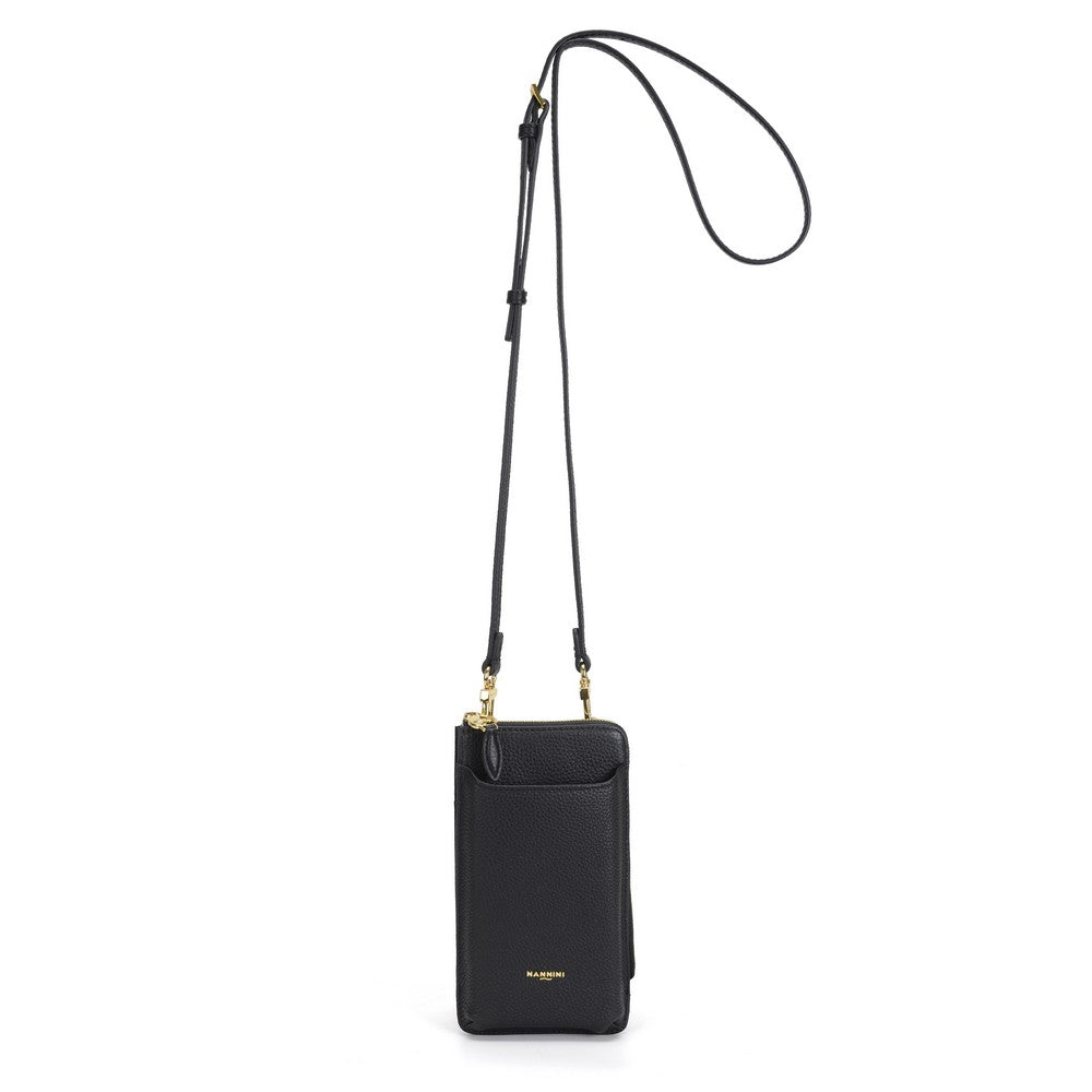 NANNINI Borsa a Mano Pelle Martellata Nero Elegante Moda