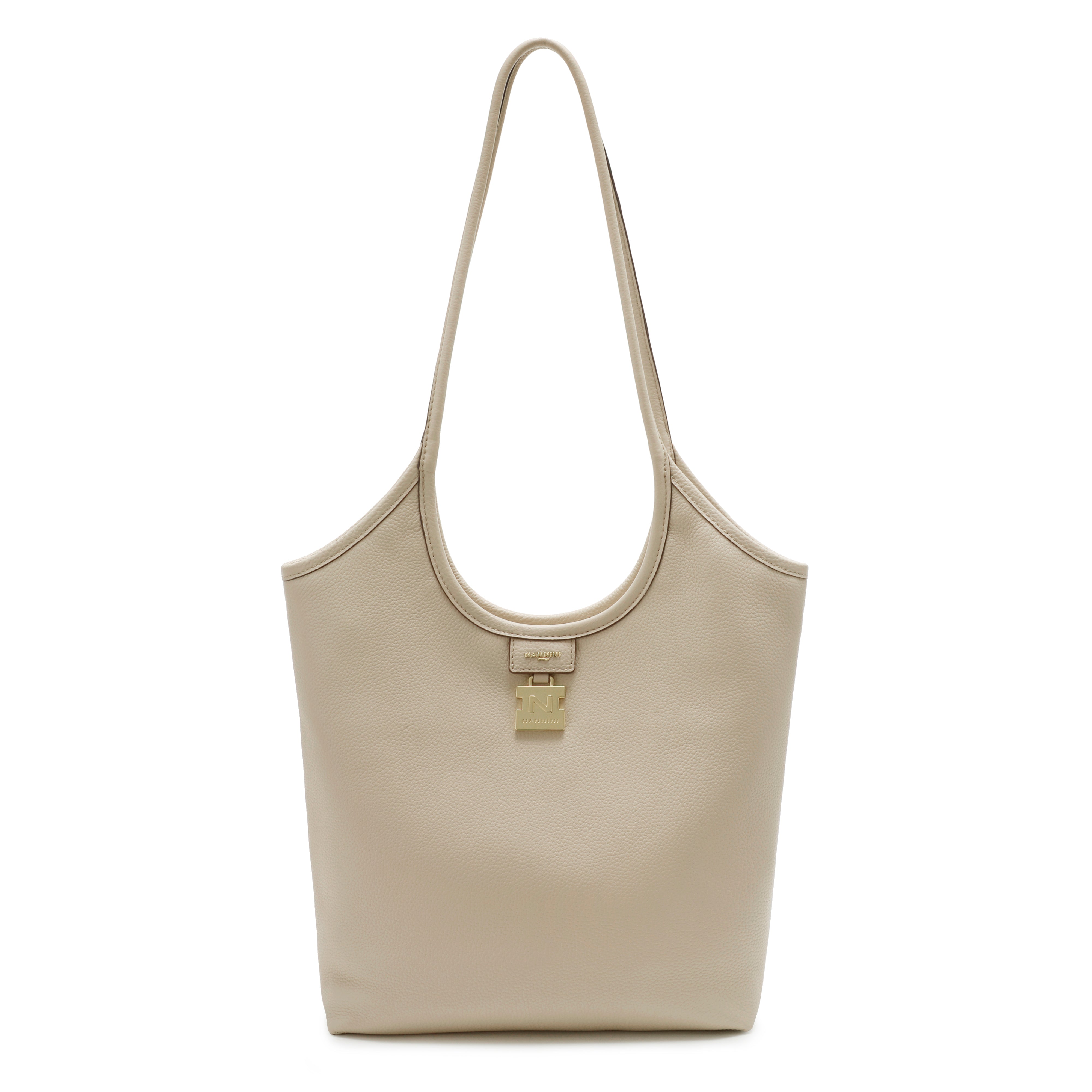 NANNINI tracolla pelle trapuntata beige donna catena oro