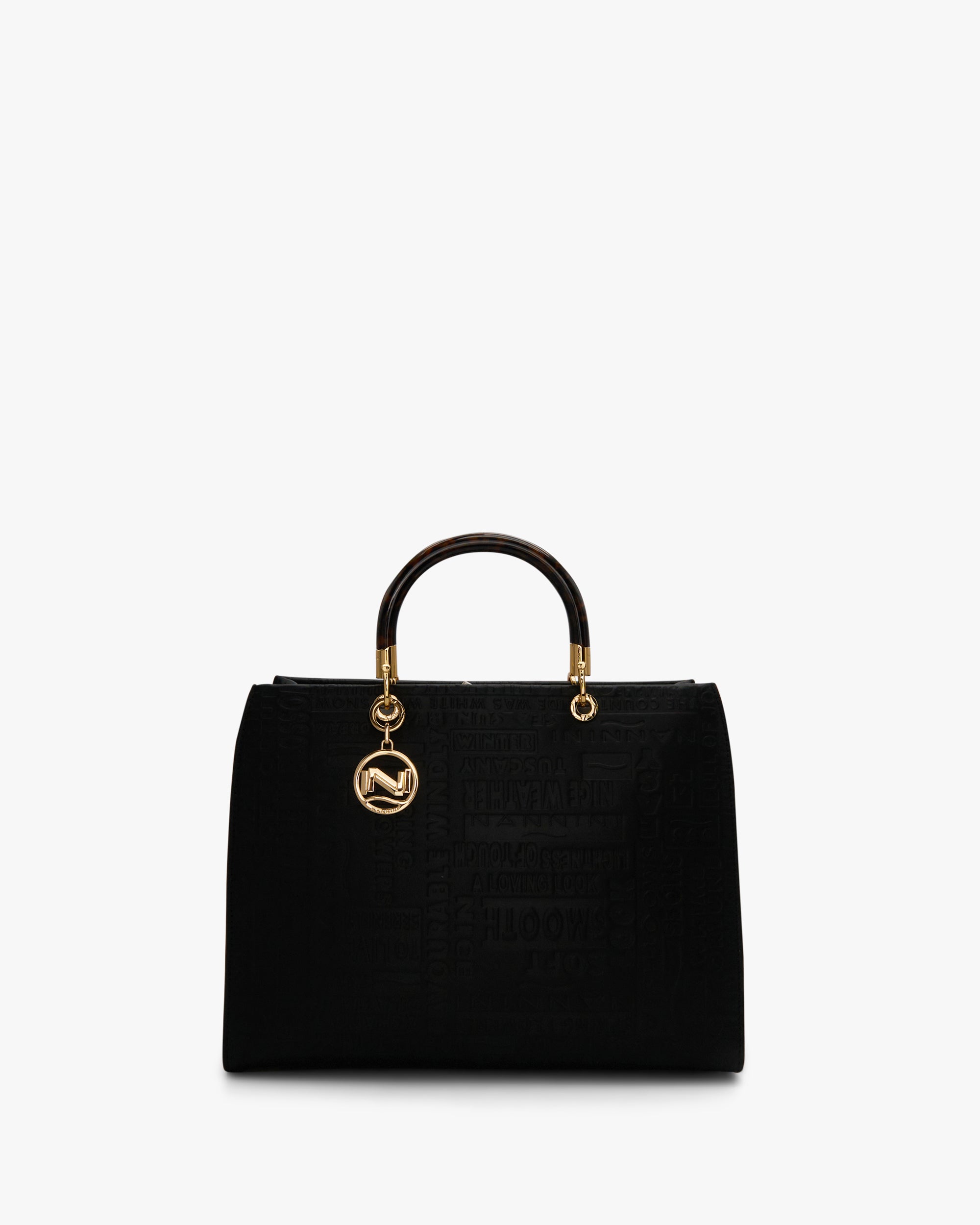NANNINI borsa spalla donna pelle martellata verde chiaro unica