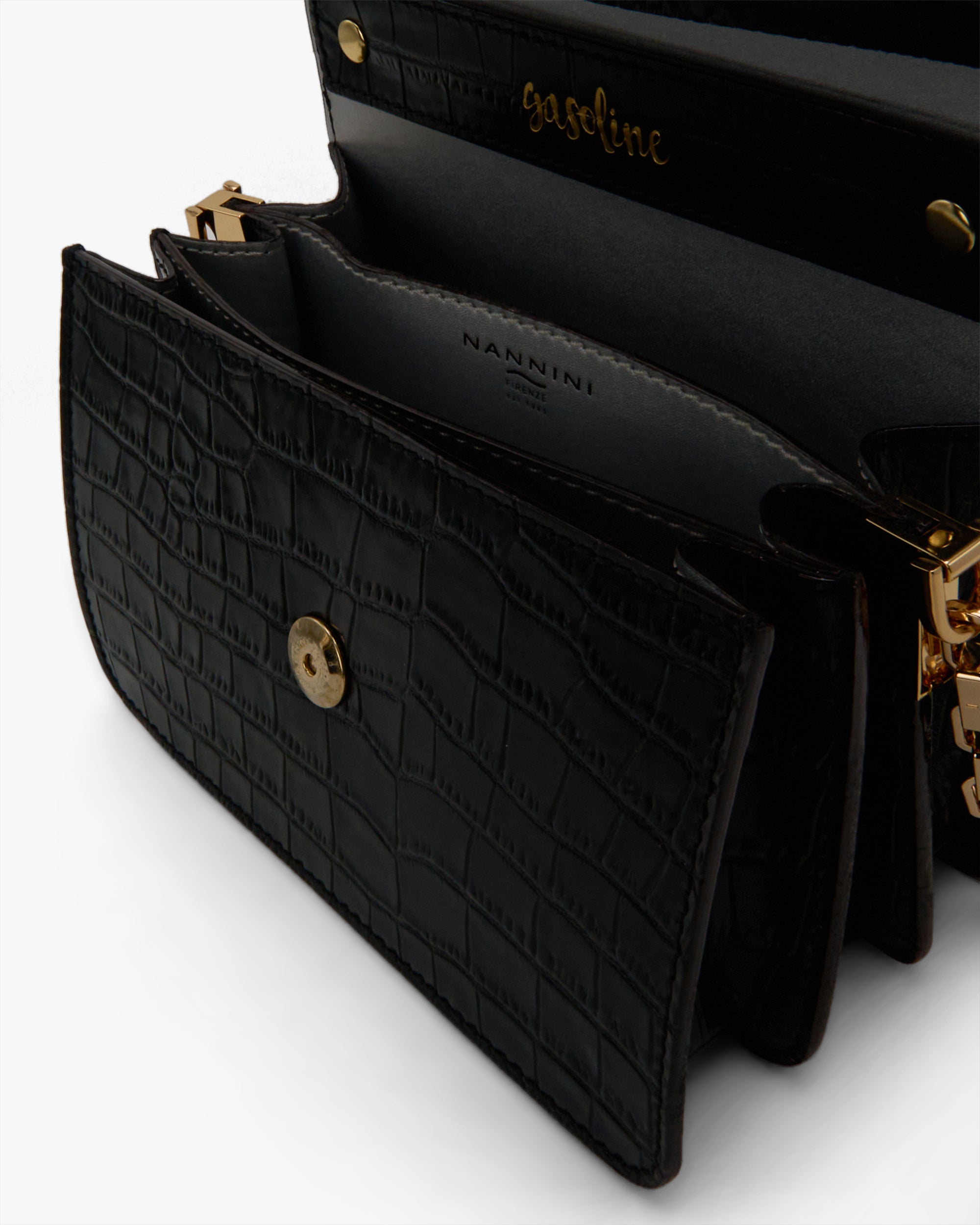 NANNINI borsa tracolla pelle bordeaux piccola manico fibbia