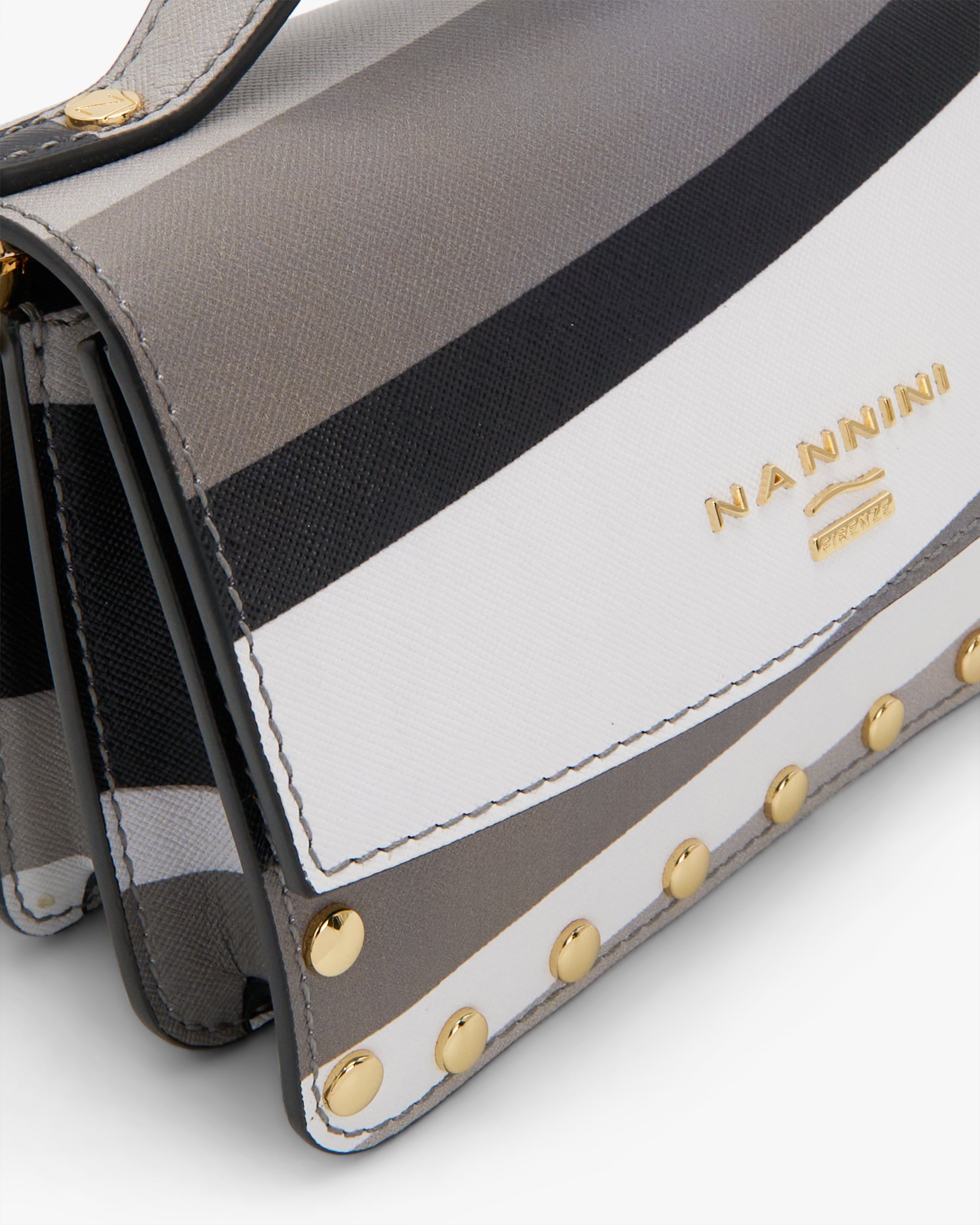 NANNINI borsa bauletto pelle intrecciata cuoio manici tracolla