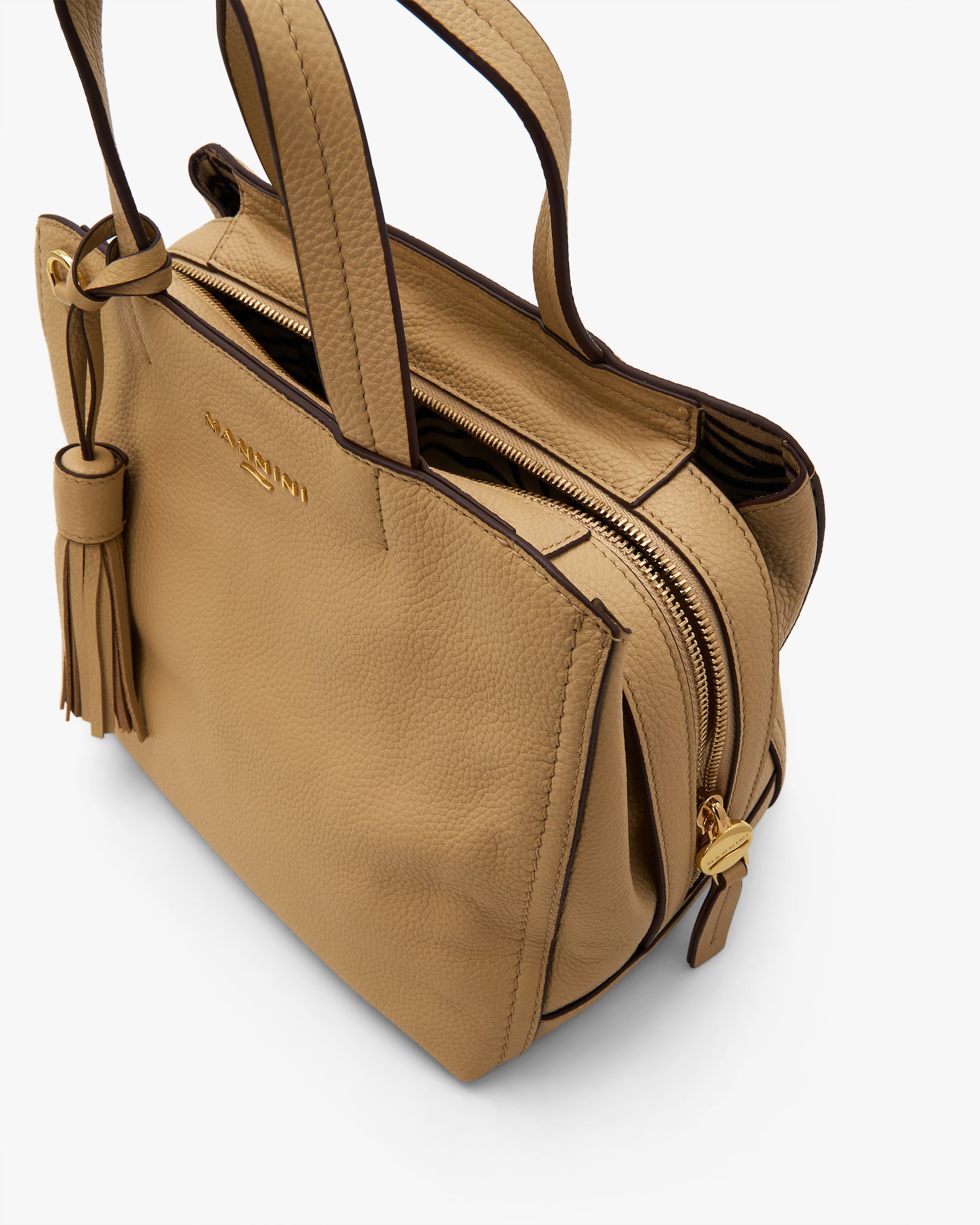 NANNINI borsa spalla donna pelle nero manico tracolla