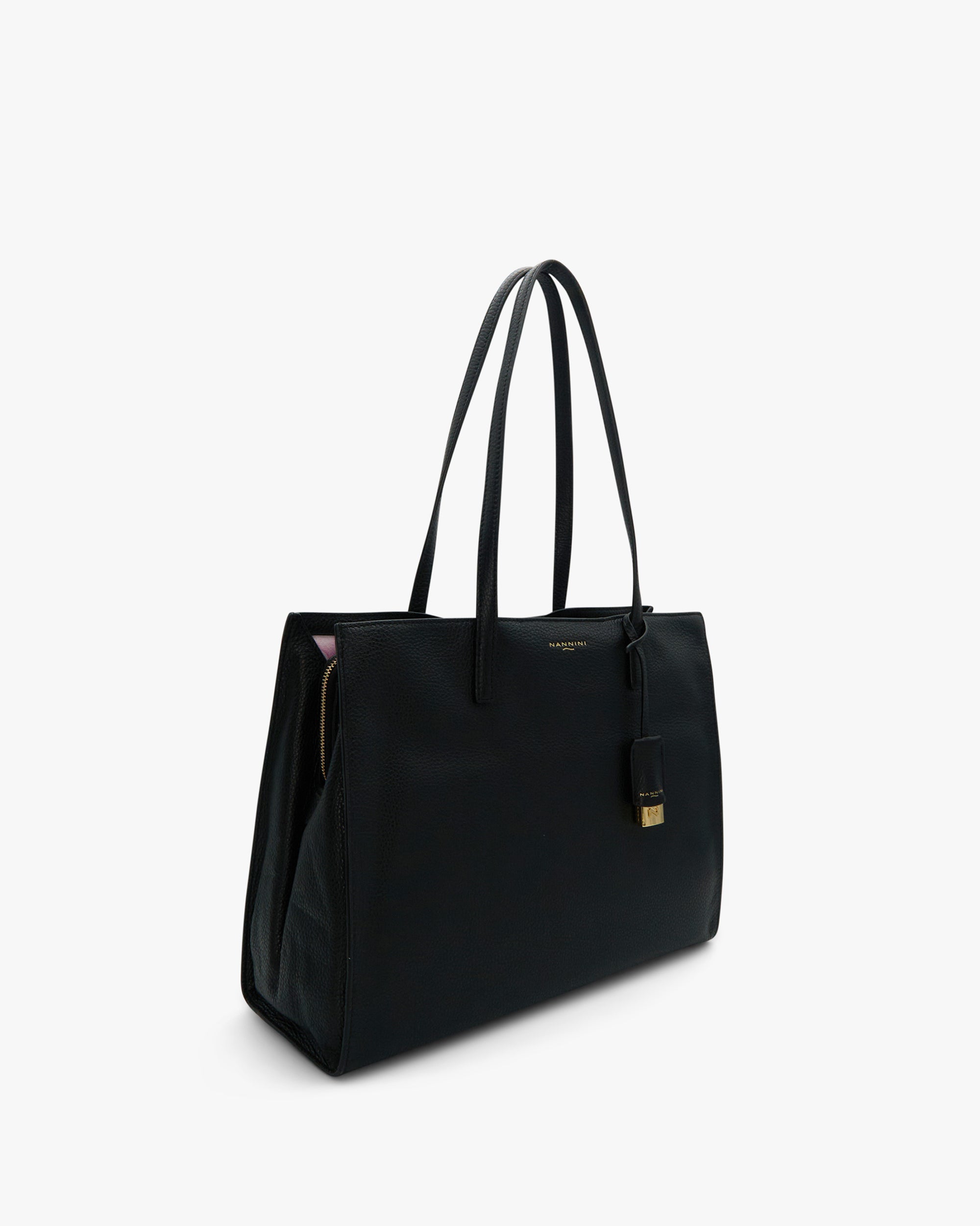 NANNINI Borsa a mano pelle martellata verde scuro donna