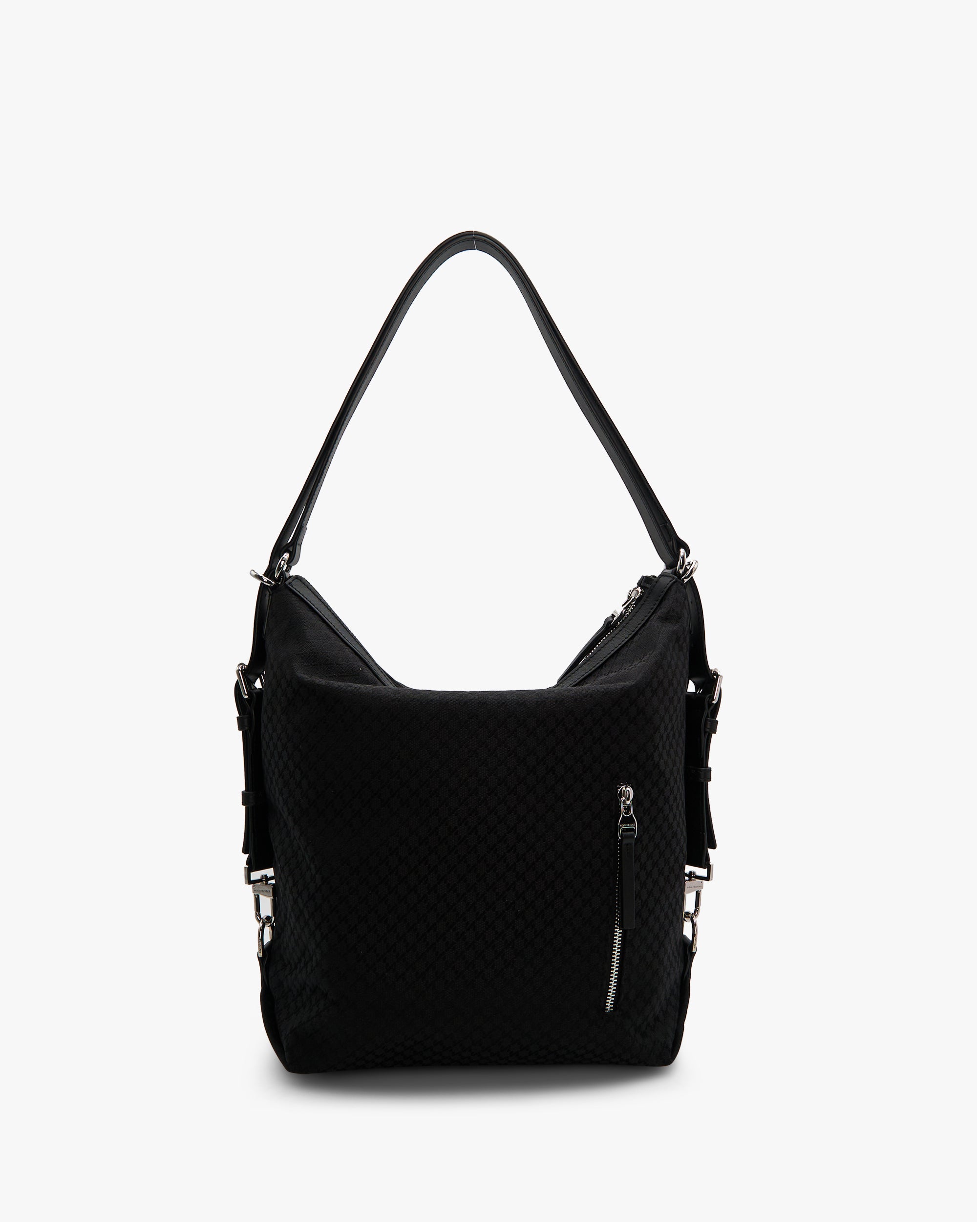 NANNINI borsa spalla donna pelle martellata nera grande