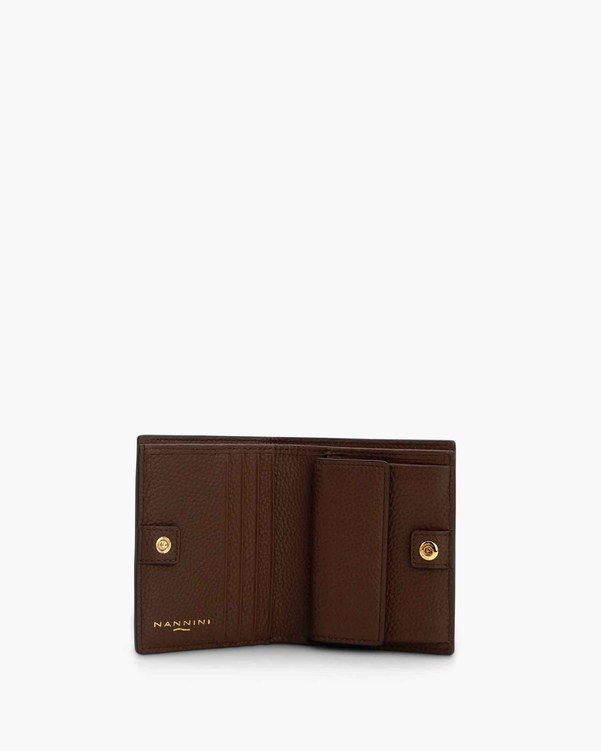 NANNINI borsa spalla donna pelle martellata marrone chiara