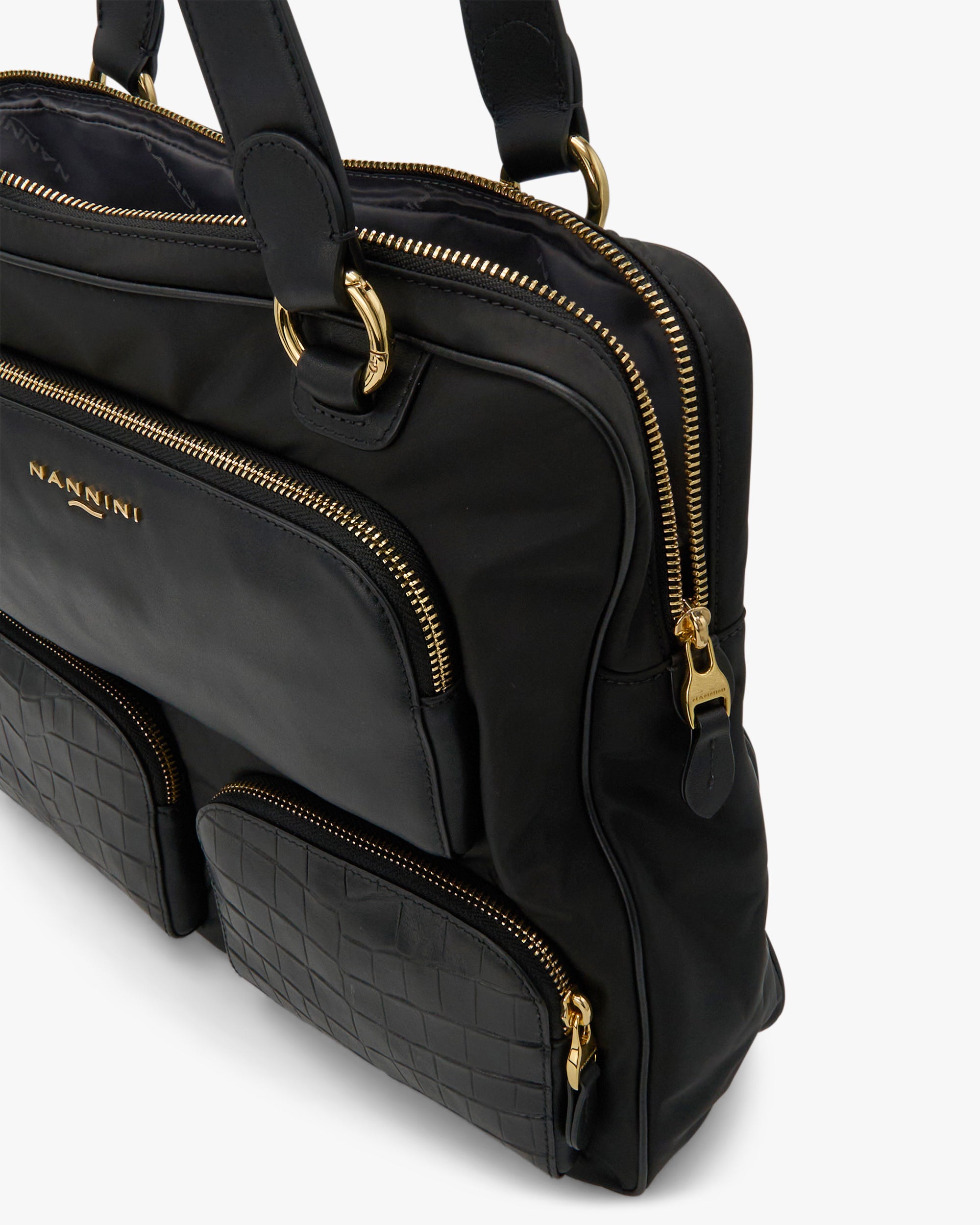 NANNINI borsa spalla donna pelle nero