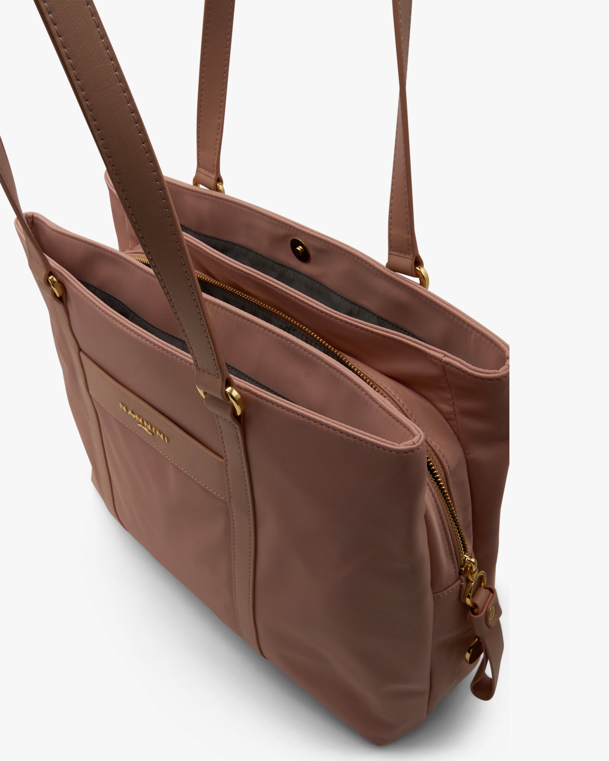 NANNINI borsa spalla donna pelle martellata marrone chiara classica