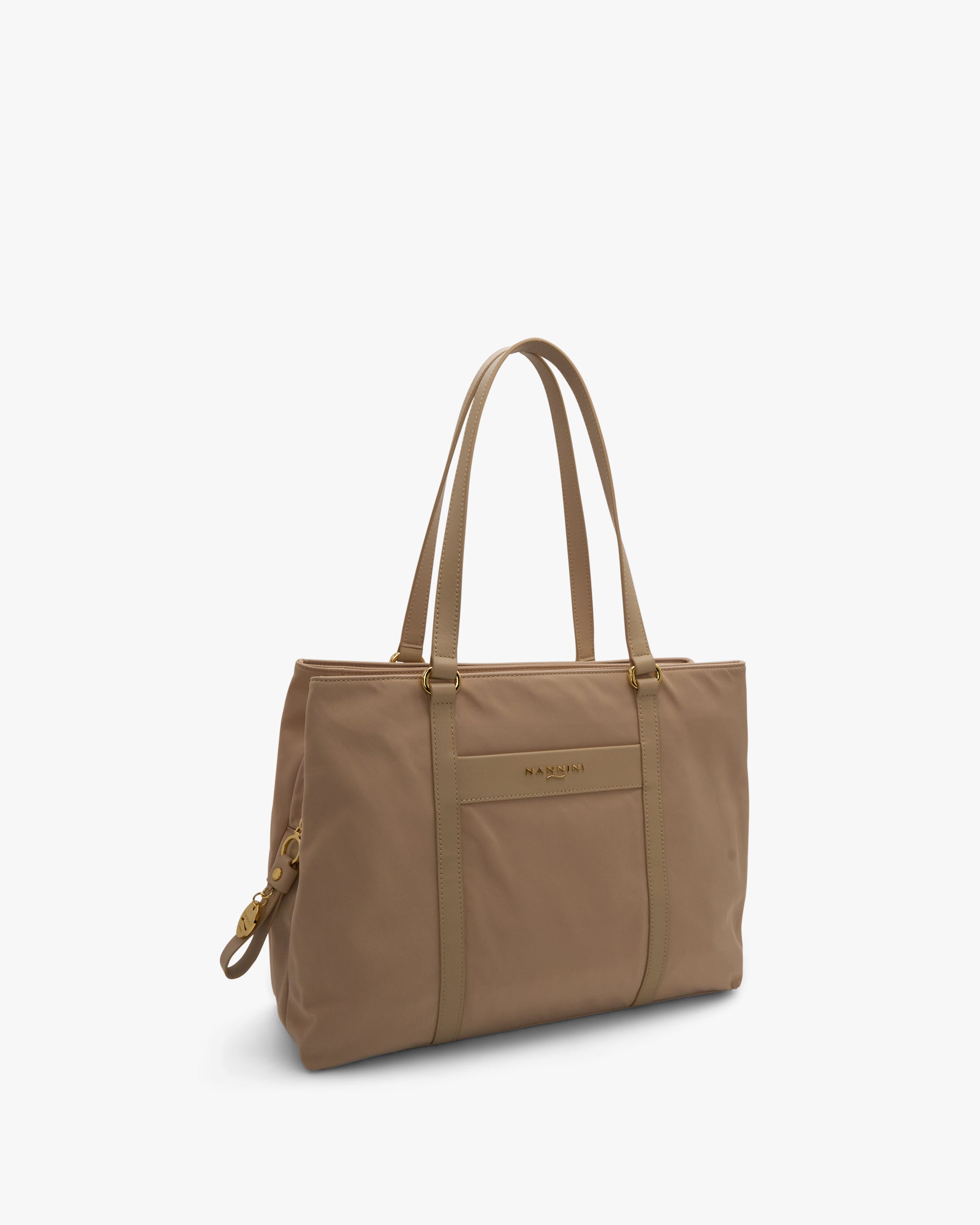 NANNINI tracolla semirigida pelle liscia beige chiara patta