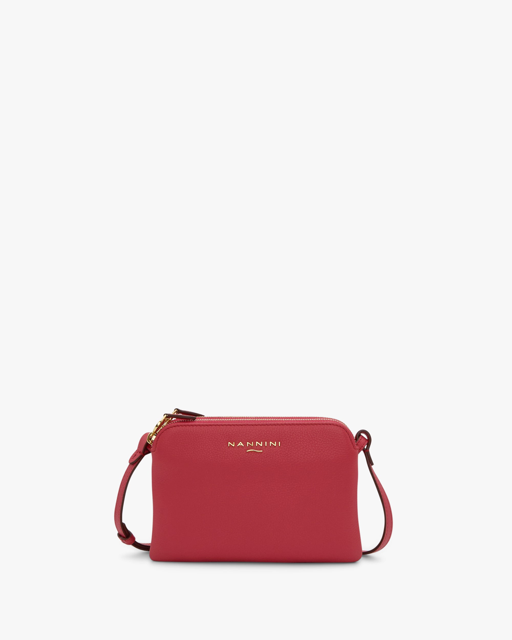 NANNINI borsa secchiello morbida pelle martellata nera