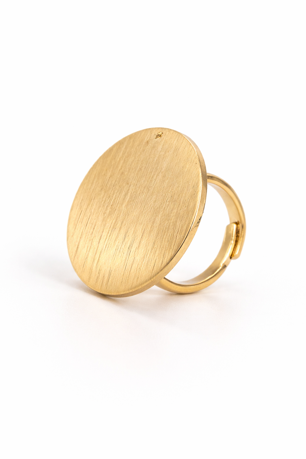 NANNINI anello oro disco spazzolato gioiello prezioso artigianale
